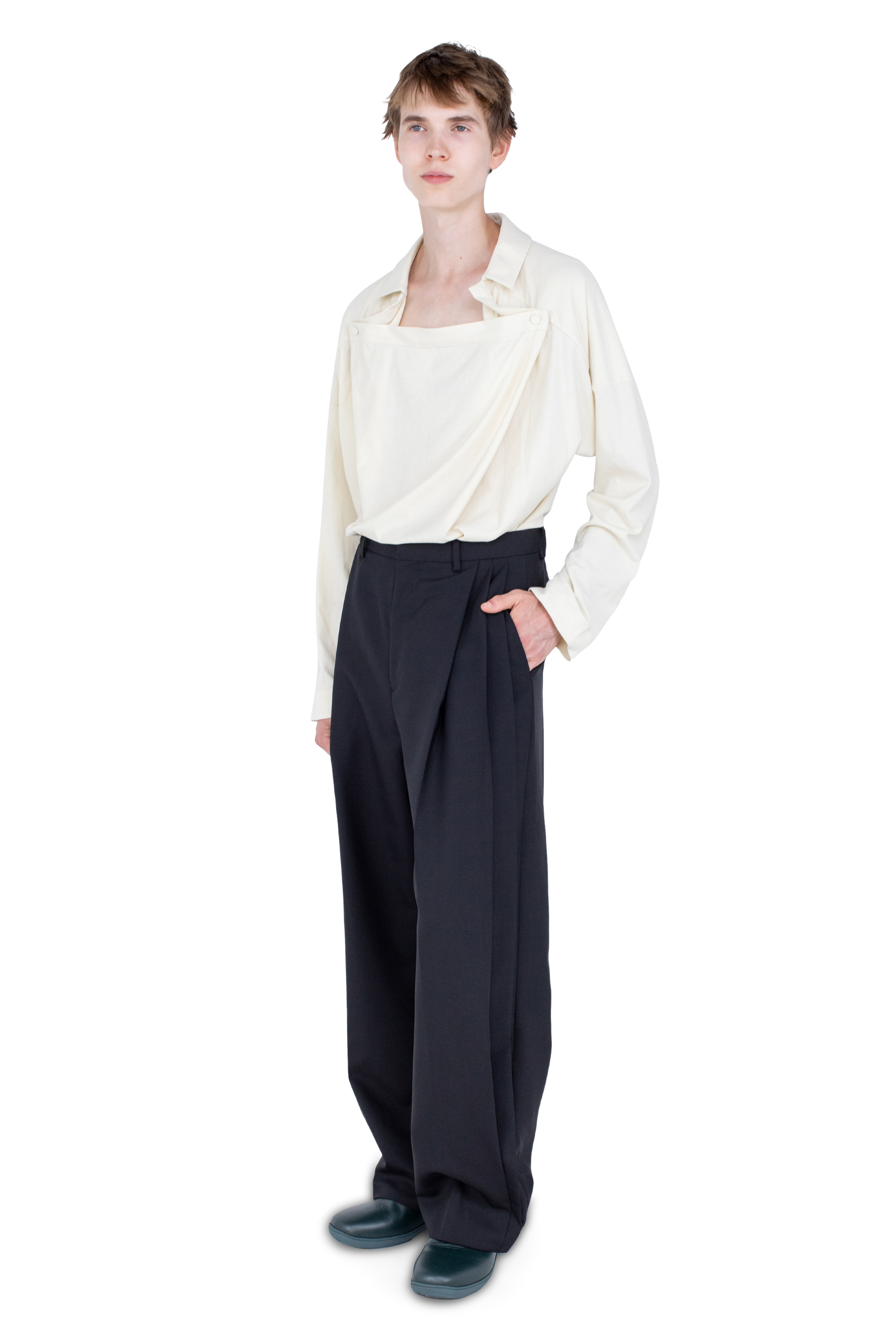 Kiko Kostadinov Bottoms VAALS Tailored Trousers Space Black 44 laine mohair