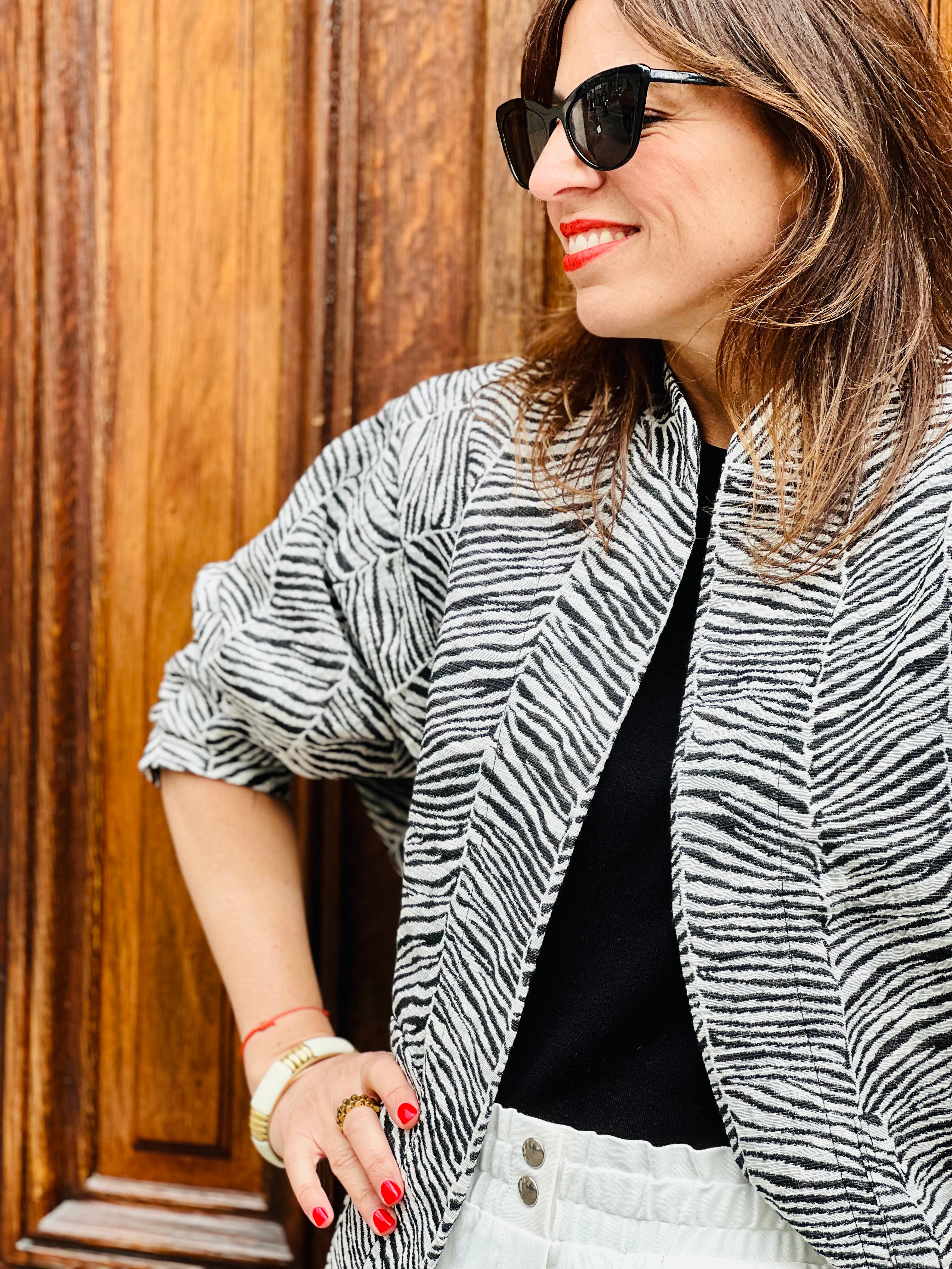 PANTRUCHE Vestes Veste ZOÉ zébrée jacquard coton