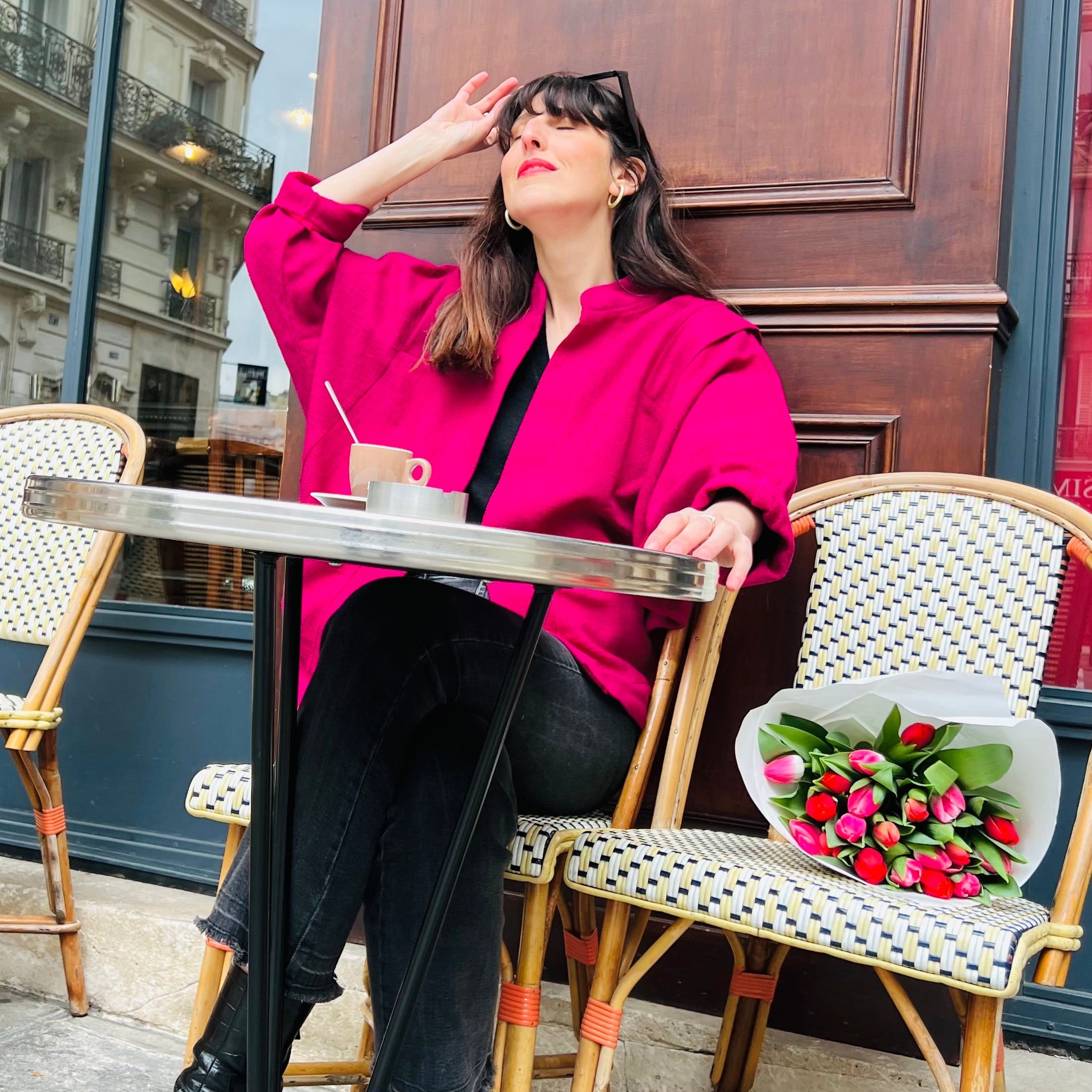 PANTRUCHE Vestes SUZANNE veste tweed fuchsia S/M ou M/L