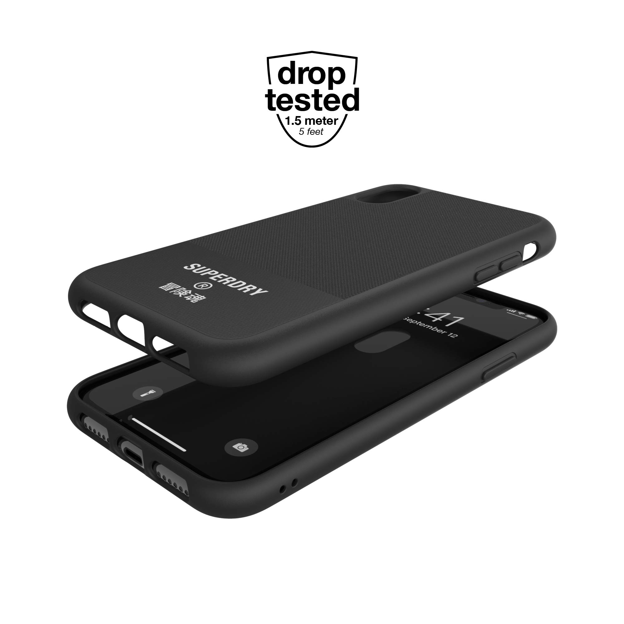Superdry Coques de Protection coque iPhone XR noire en toile
