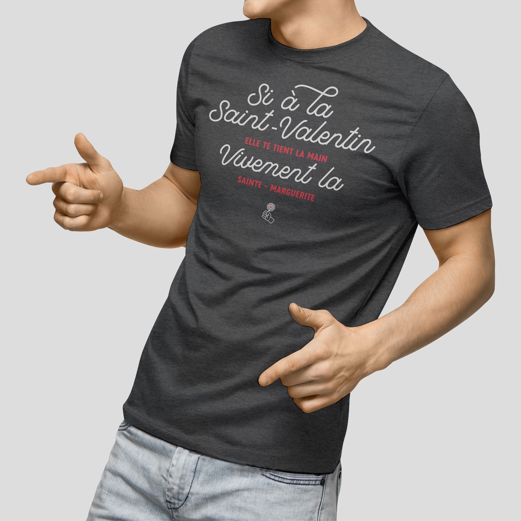 Juste Un T-shirt T-shirts Imprimés Si à la Saint-Valentin t-shirt blanc humour