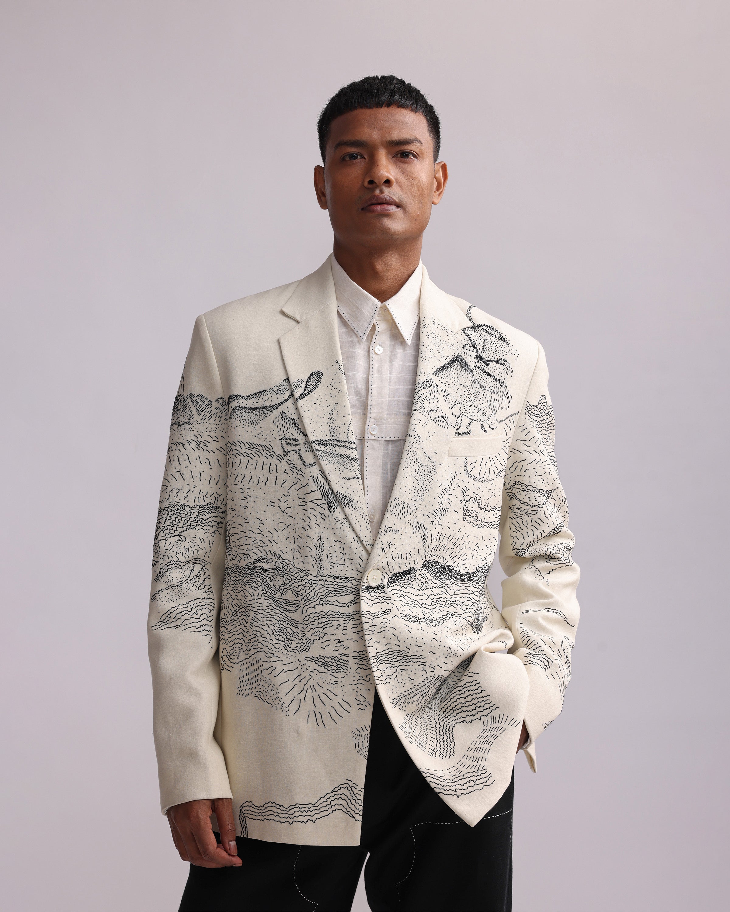 COUNTRYMADE Jackets DUNKIRK SINGLE BREASTED BLAZER blazer brodé