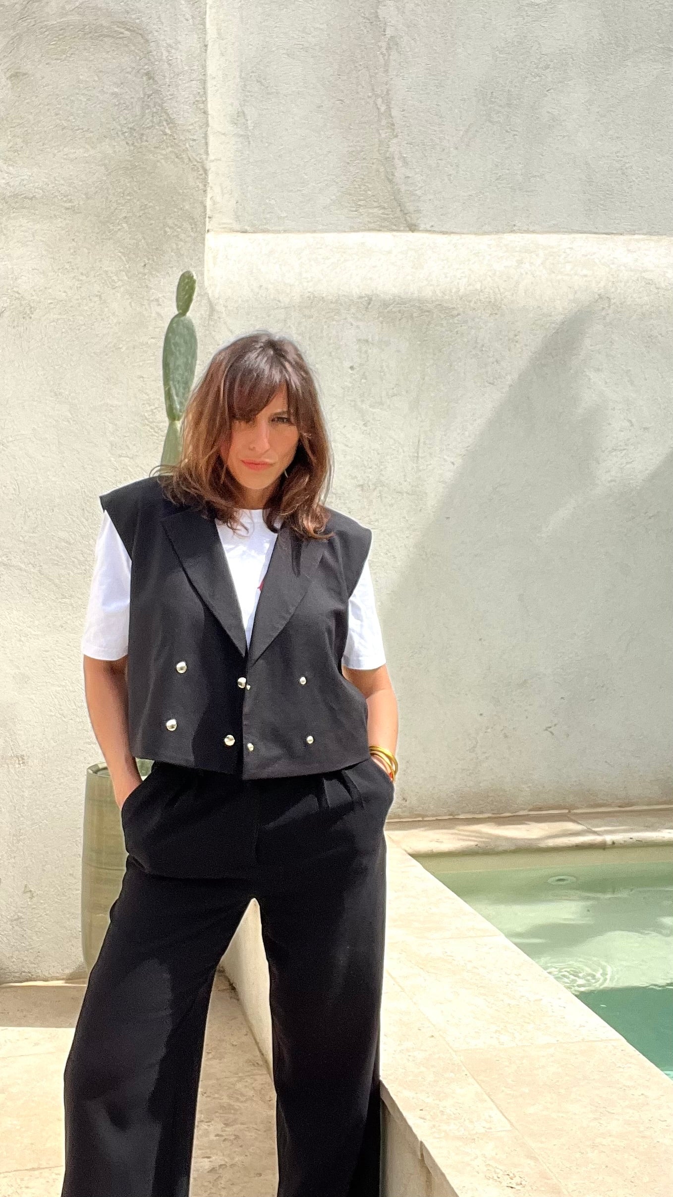 PANTRUCHE Vestes Veste sans manches CLYDE taille S noire courte