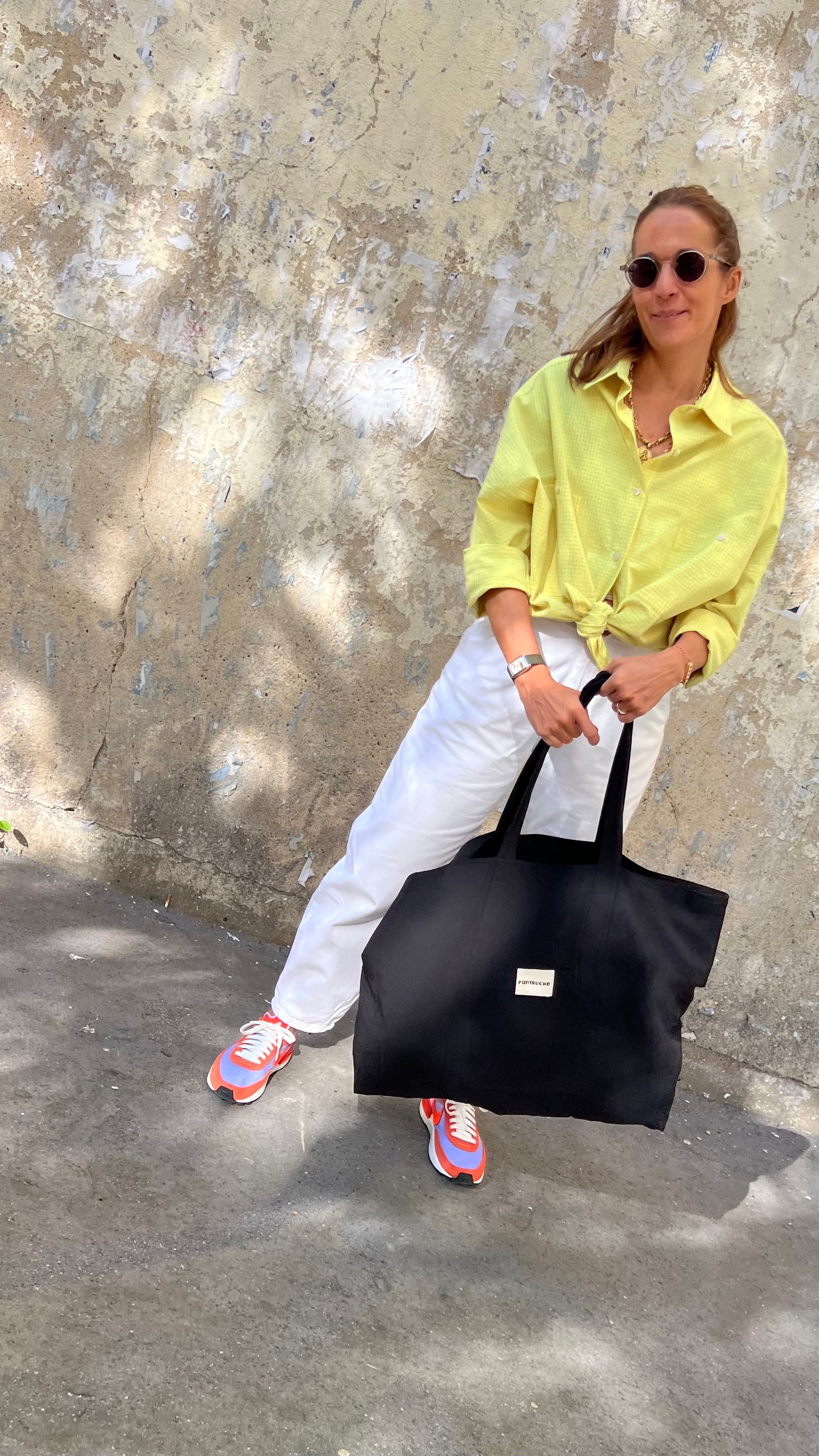 PANTRUCHE Sacs Cabas OTIS noir grand cabas doublé