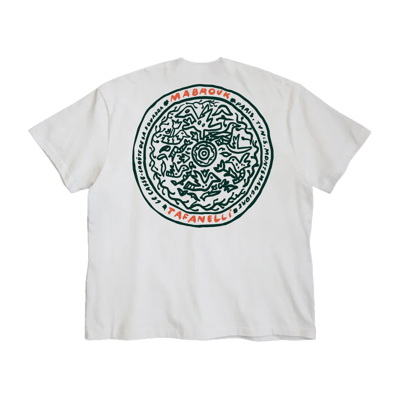 TAFANELLI T-Shirts LE CASSE-CROÛTE t-shirt blanc collaboration Mabrouk