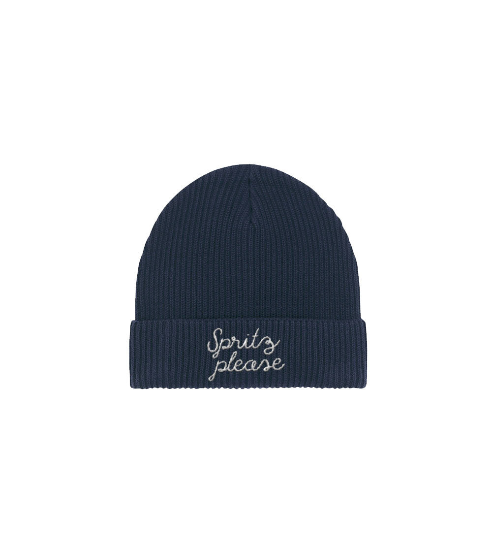 Juste Un T-shirt Bonnets Spritz Please bonnet brodé gris chiné