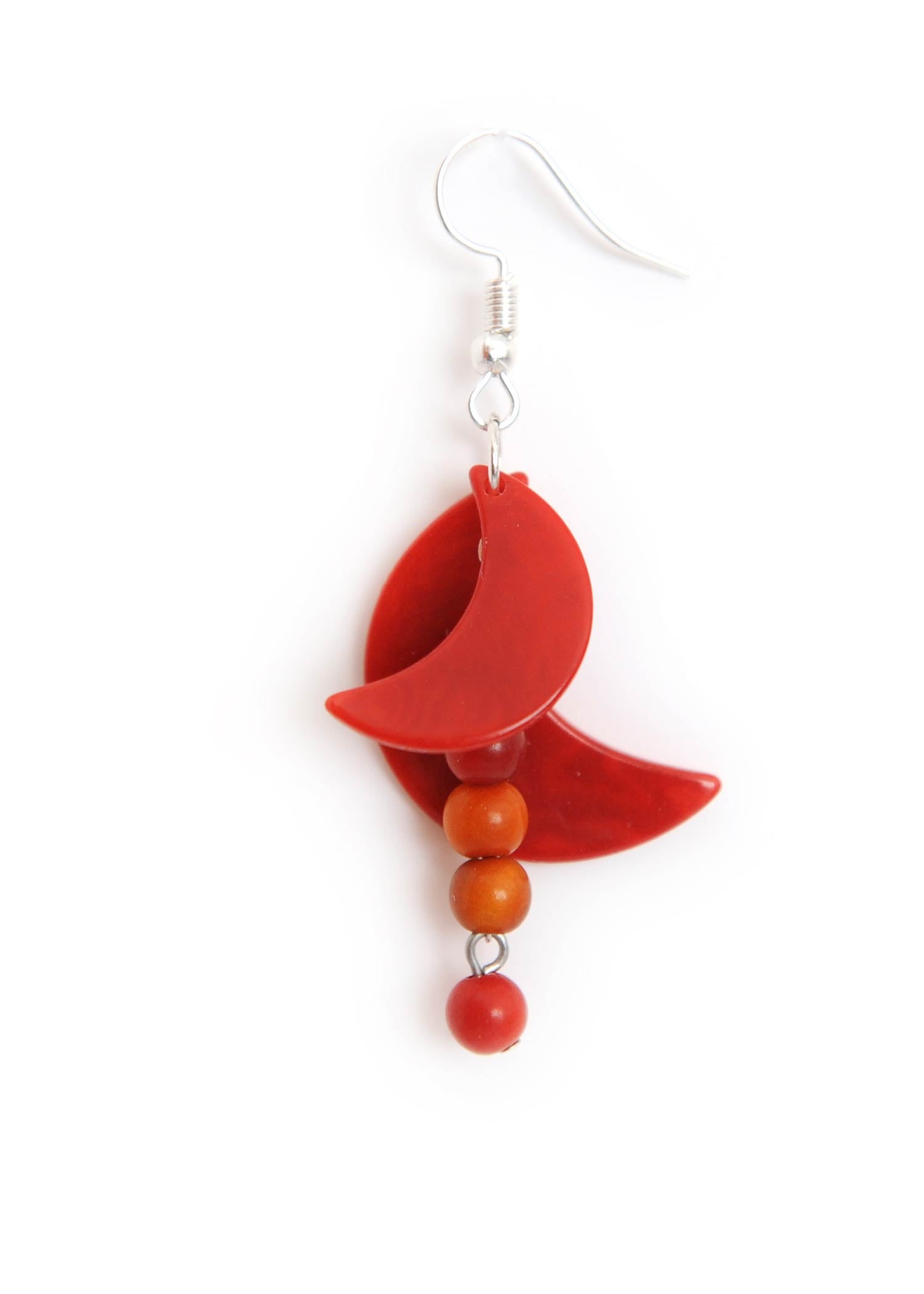 Boucles d'oreilles Cuenca boucles turquoise rouge en ivoire végétal