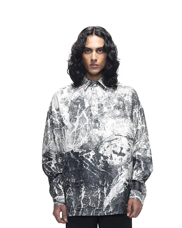 COUNTRYMADE Shirts Charred Metal Shirt chemise en soie à imprimé métal