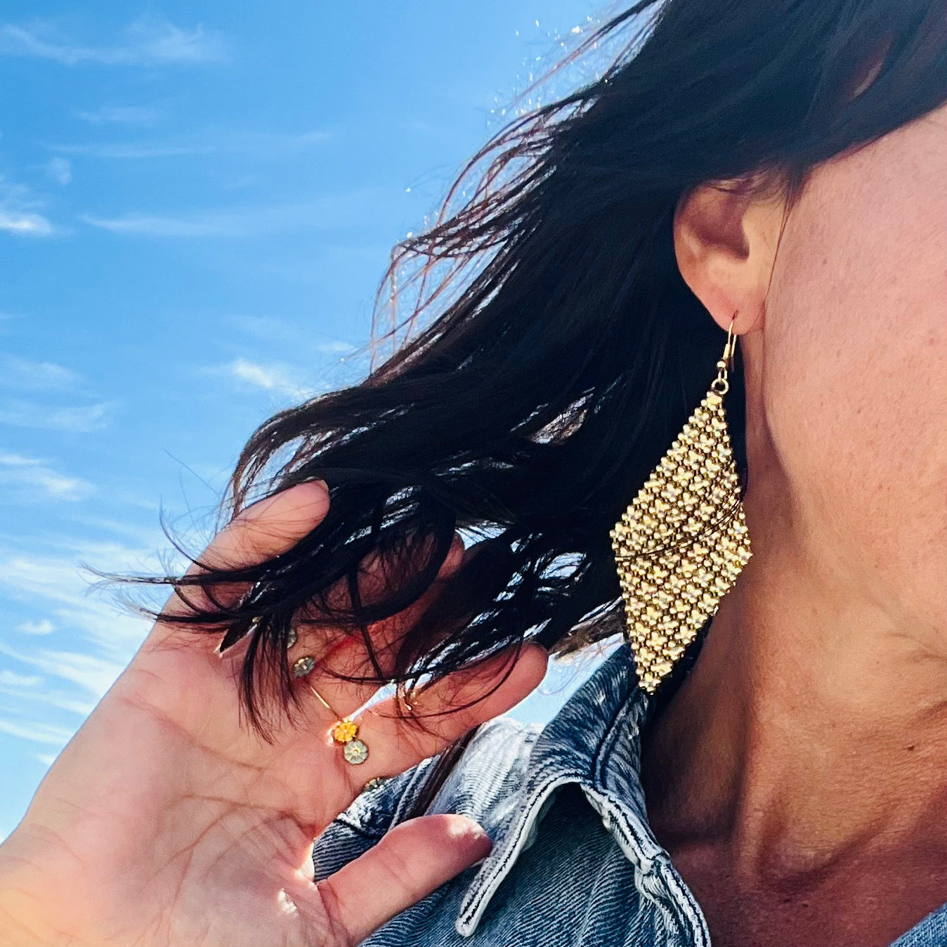 PANTRUCHE Boucles d'oreilles MARILYN losange doré