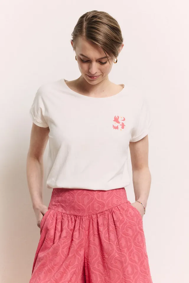 Sourire Multicolore Tops Theaa tee-shirt écru M–L coton bio