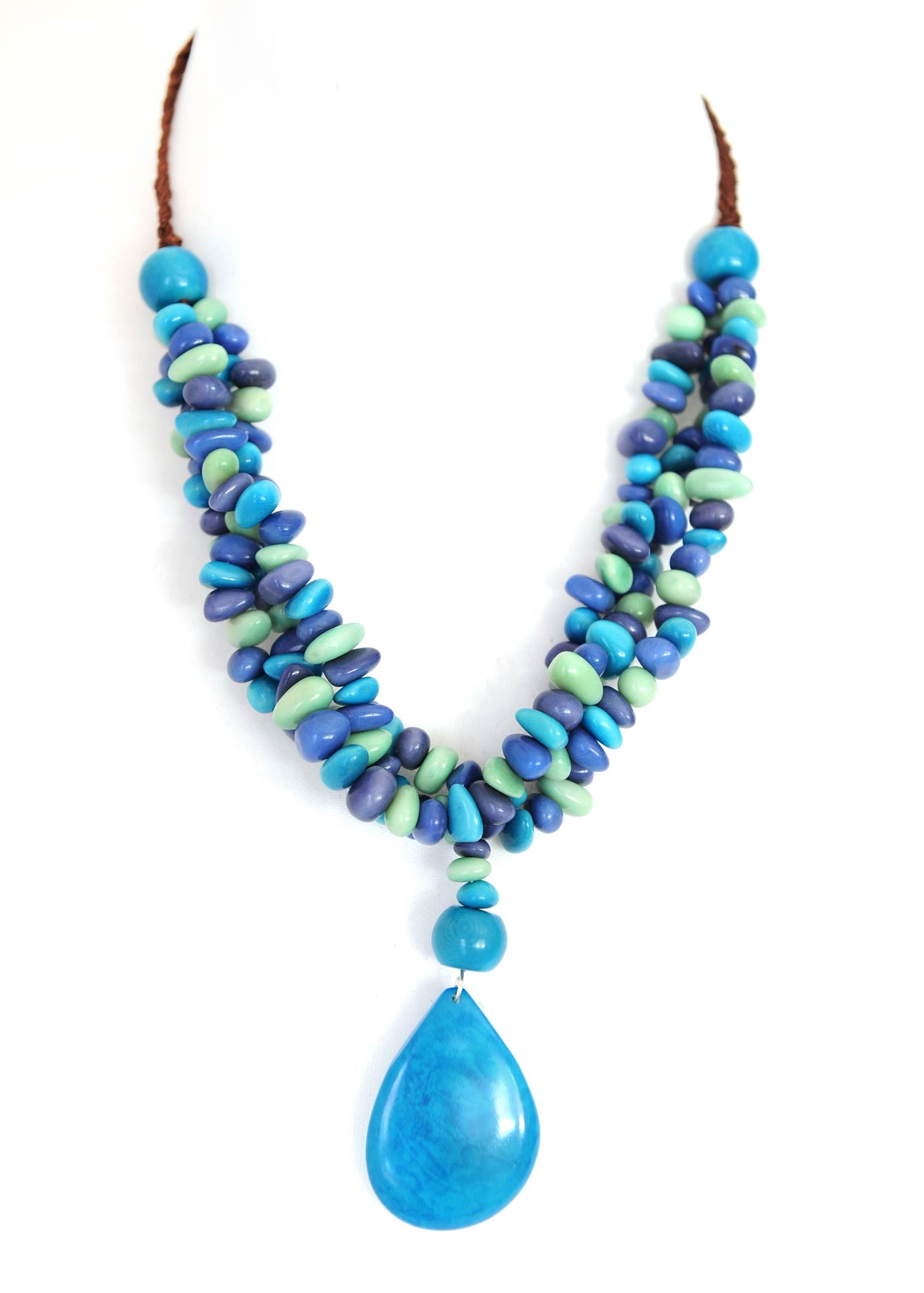 Sourire Multicolore Colliers Collier Cuenca collier turquoise en ivoire végétal