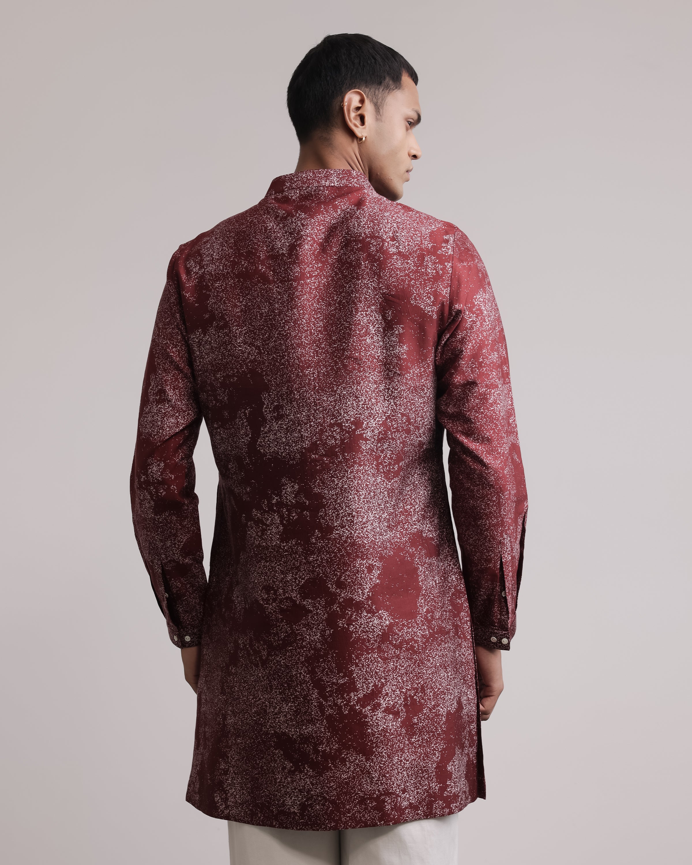 COUNTRYMADE Kurtas Dust Print Silk Kurta kurta en soie imprimé
