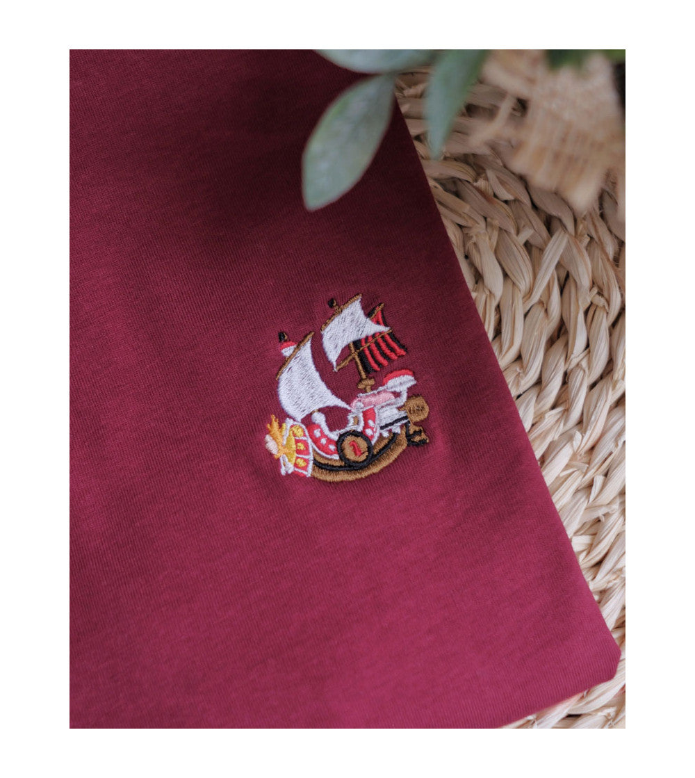 Juste Un T-shirt T-shirts Brodés Bateau Pirate t-shirt coton biologique
