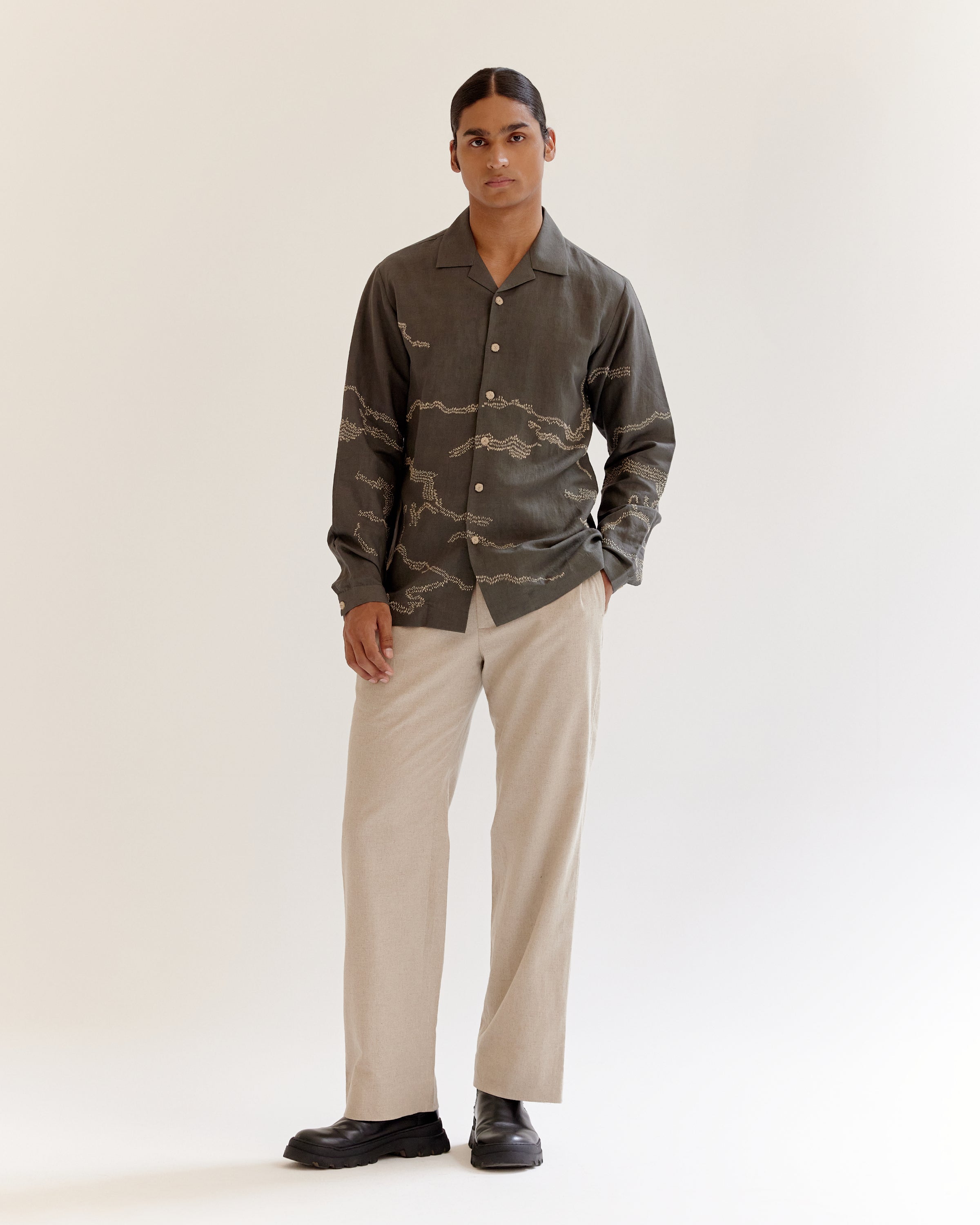 COUNTRYMADE Shirts Trail Marker Shirt chemise en lin boutons crochet