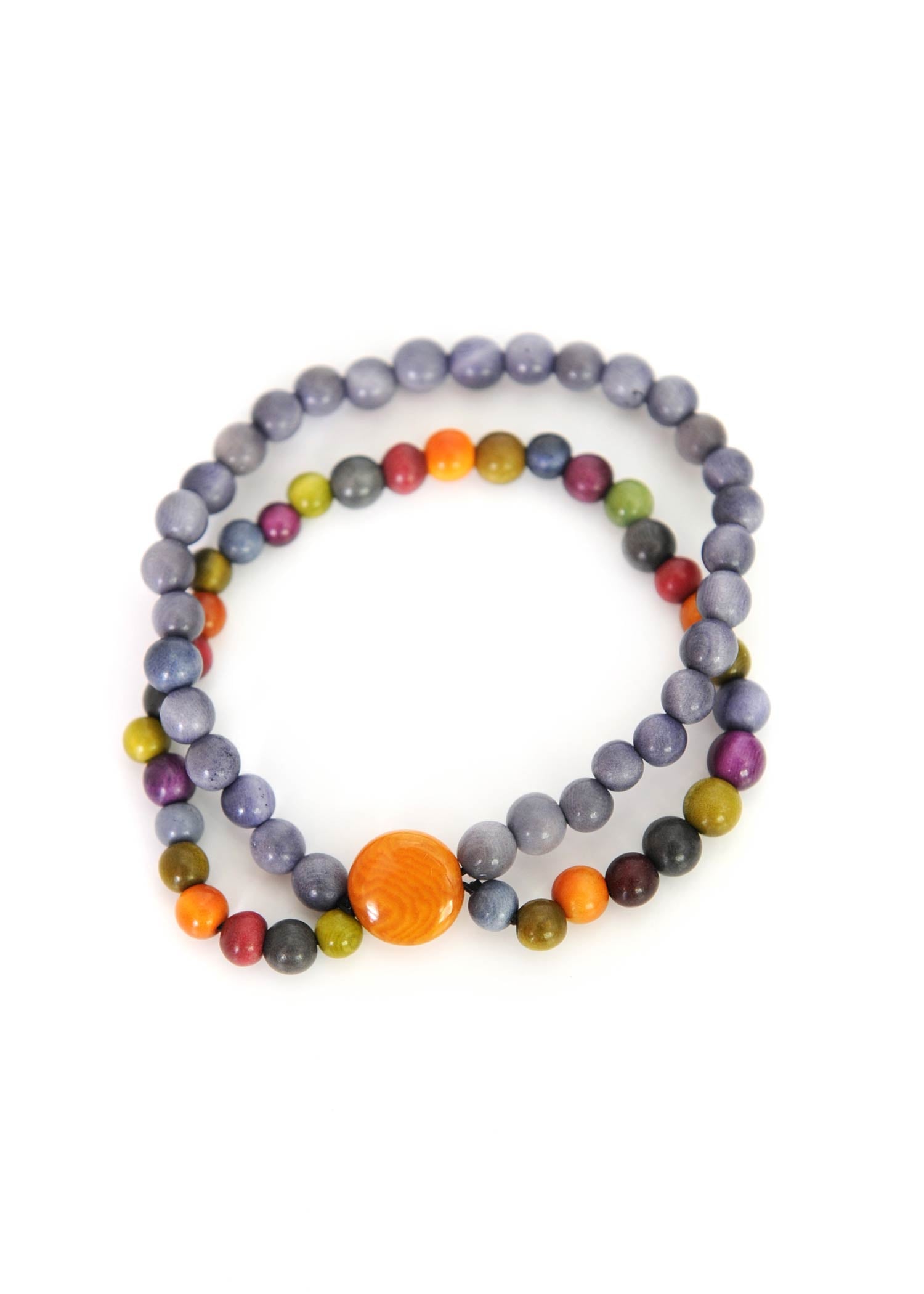 Sourire Multicolore Bracelets Perlita bracelet double en ivoire végétal coloris ardoise bronze jaune