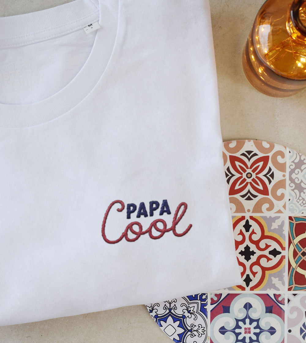 Juste Un T-shirt T-shirts Brodés Papa Cool t-shirt brodé S-XXL