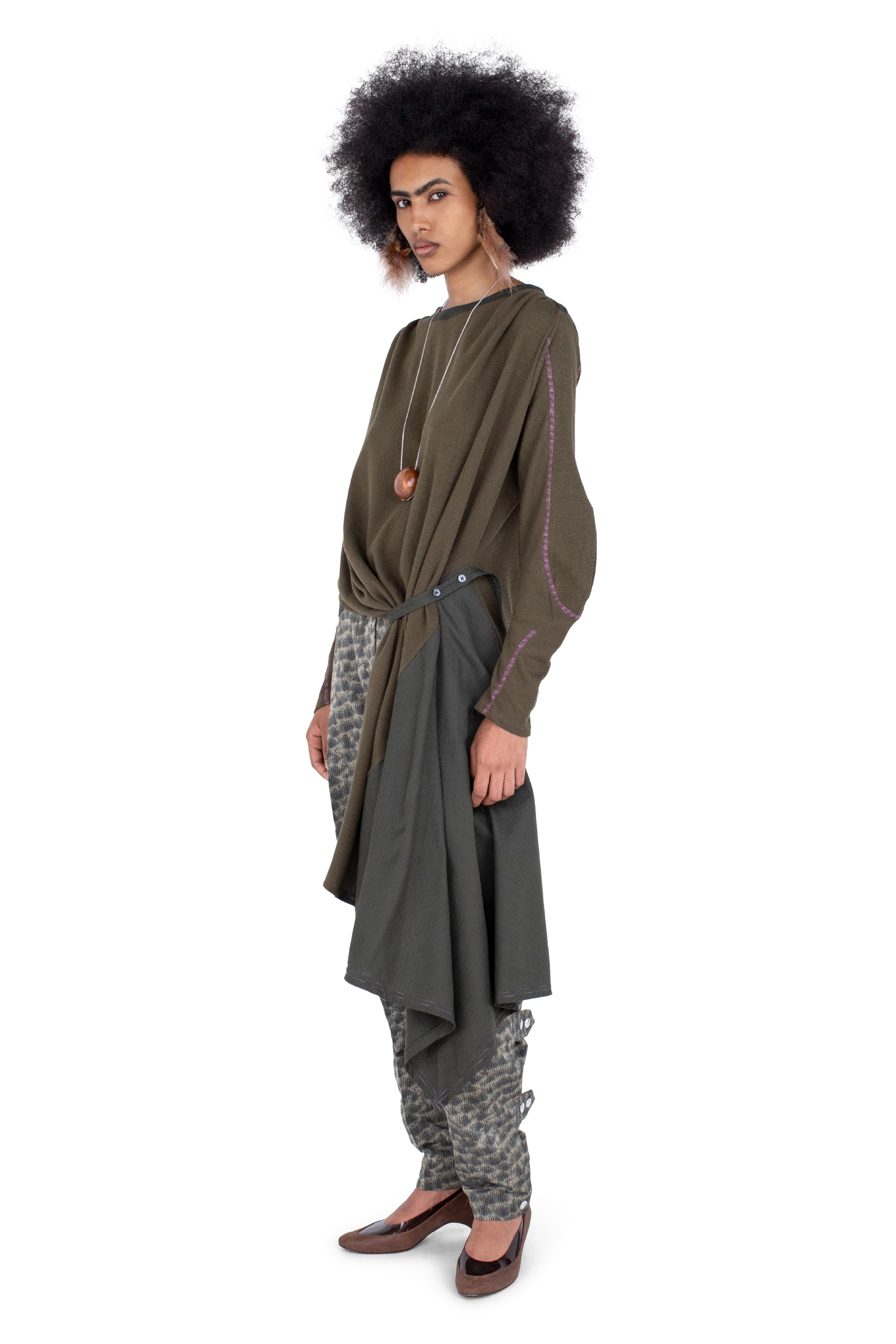 Kiko Kostadinov Dresses EIDER GODET robe Cedar Green en coton