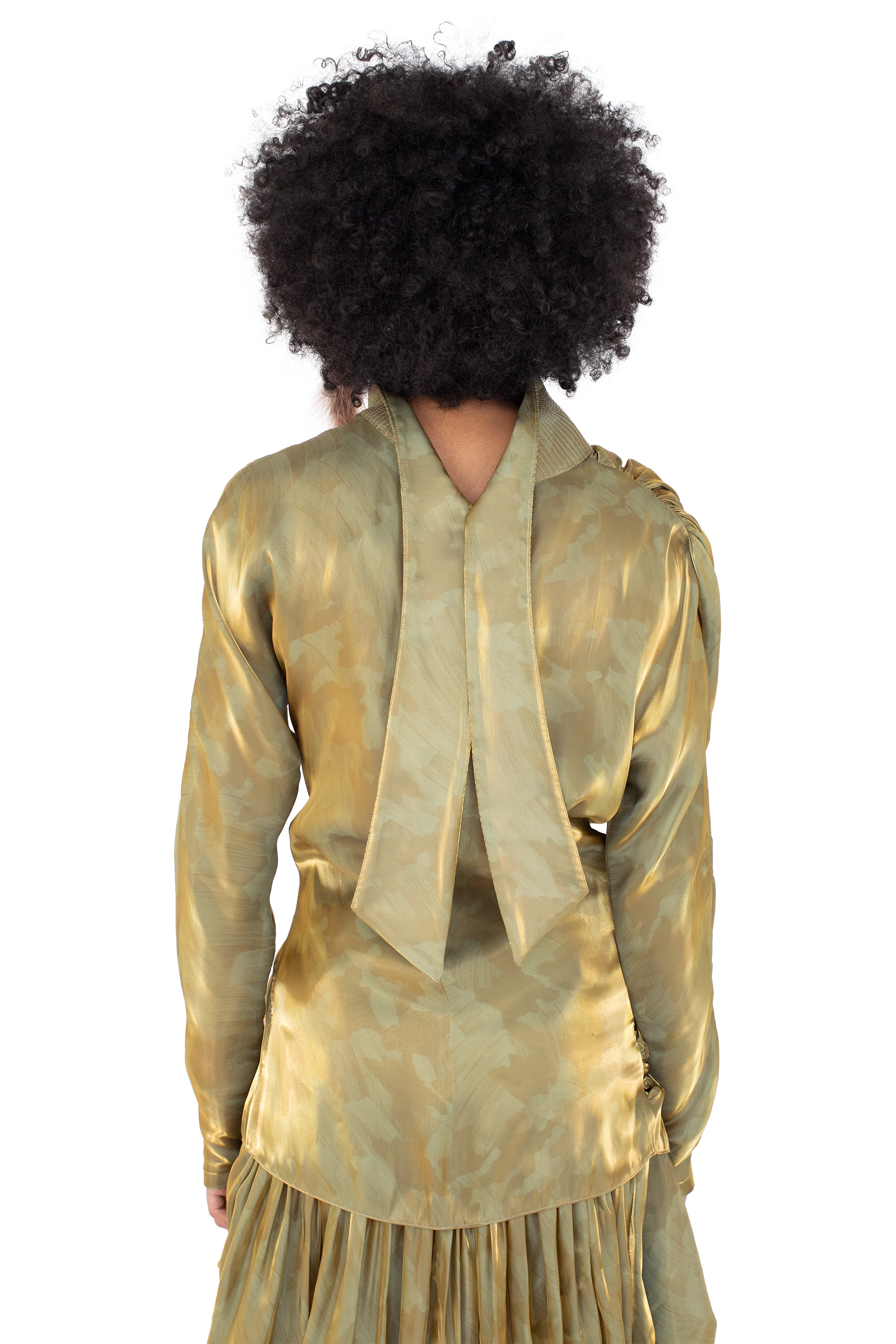 Kiko Kostadinov Tops JACANA Blouse blouse Gold Brush satin métallisé
