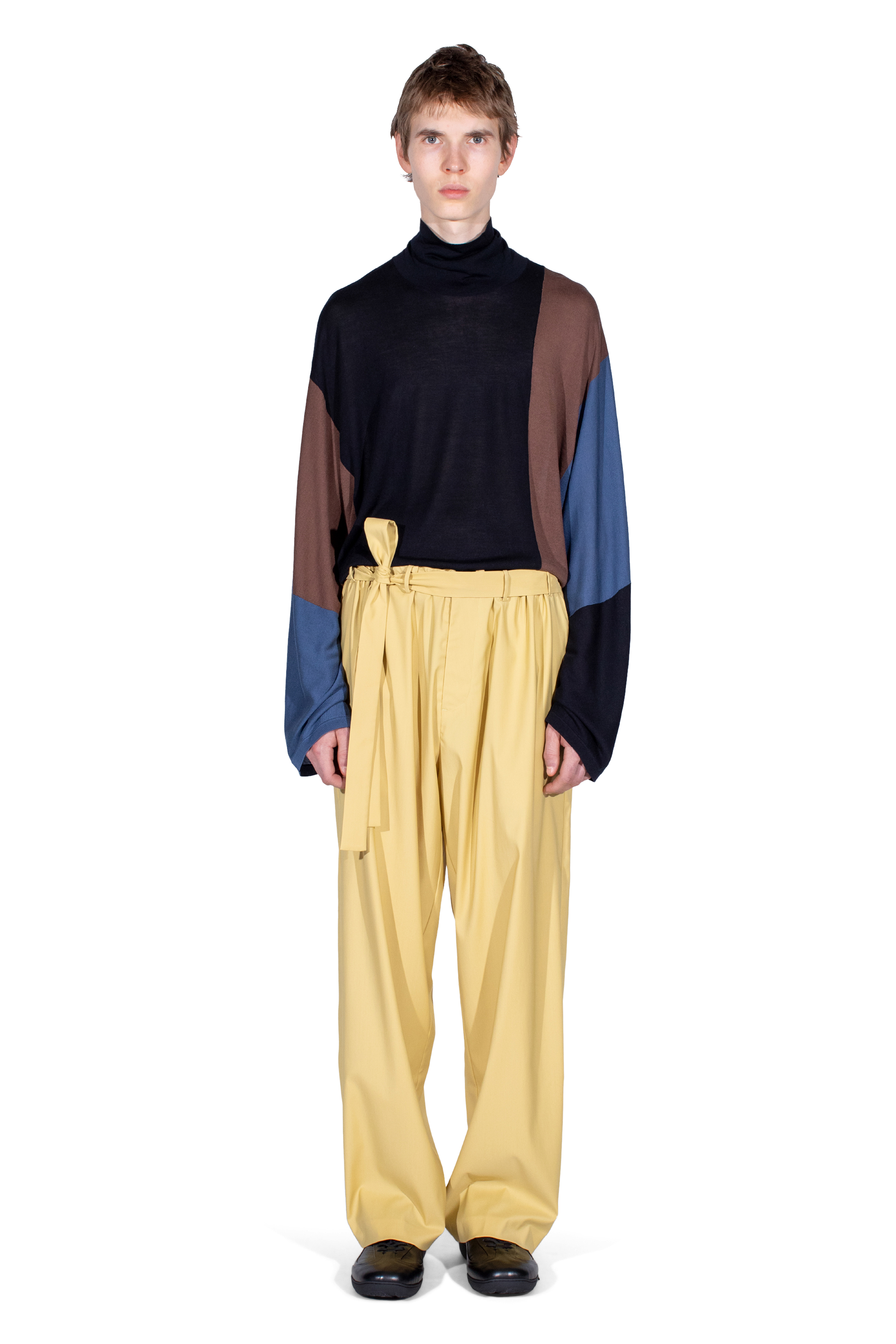 Kiko Kostadinov Bottoms LAAN Gathered Trousers pantalon Mimosa en laine