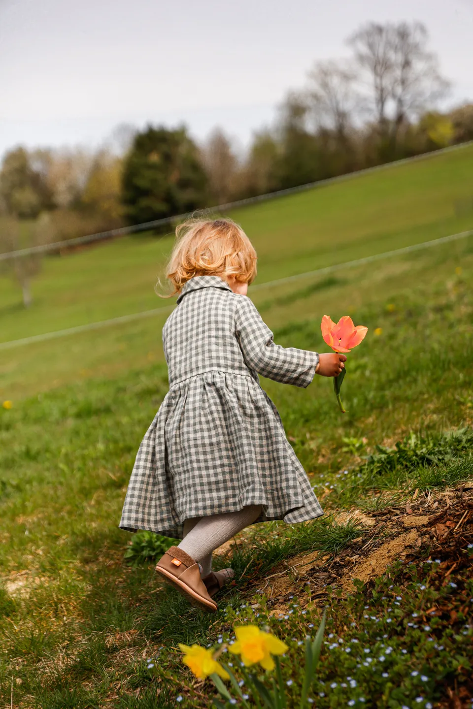 Laumė linen Kids Clothing MEDEINA robe fille en lin 2 ans coloris avoine