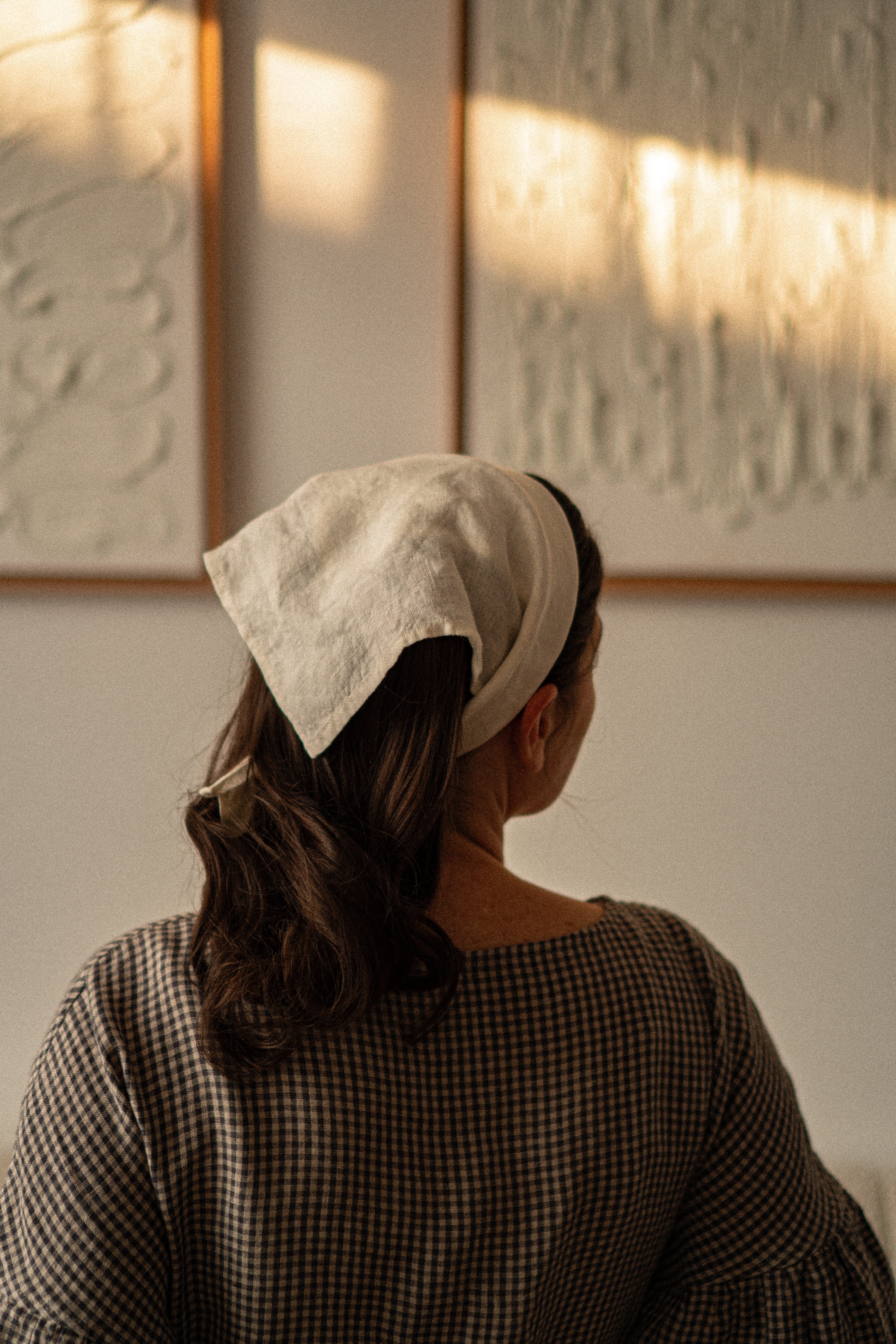 Laumė linen Linen Accessories foulard en lin carré 50 × 50 cm naturel