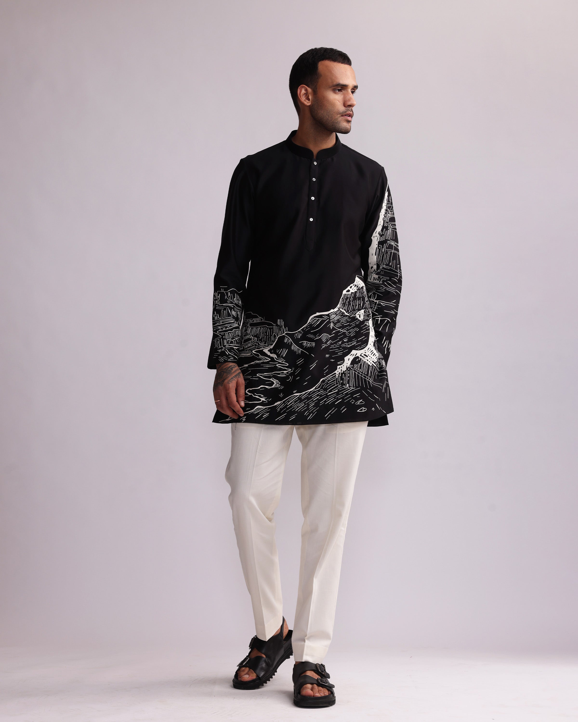 COUNTRYMADE No Man’s Land Canyon ensemble kurta brodé chanderi