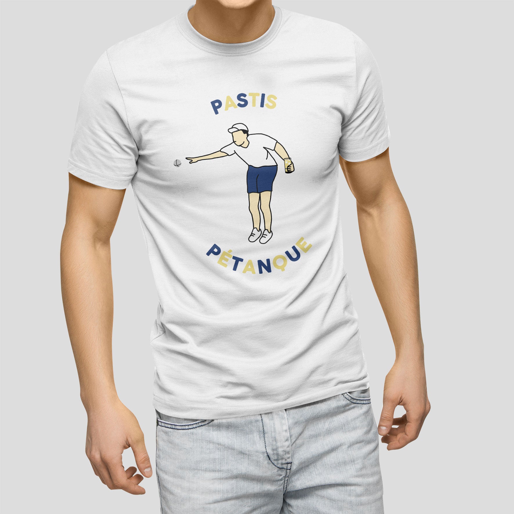 Juste Un T-shirt T-shirts Imprimés Pastis Pétanque t-shirt blanc homme été