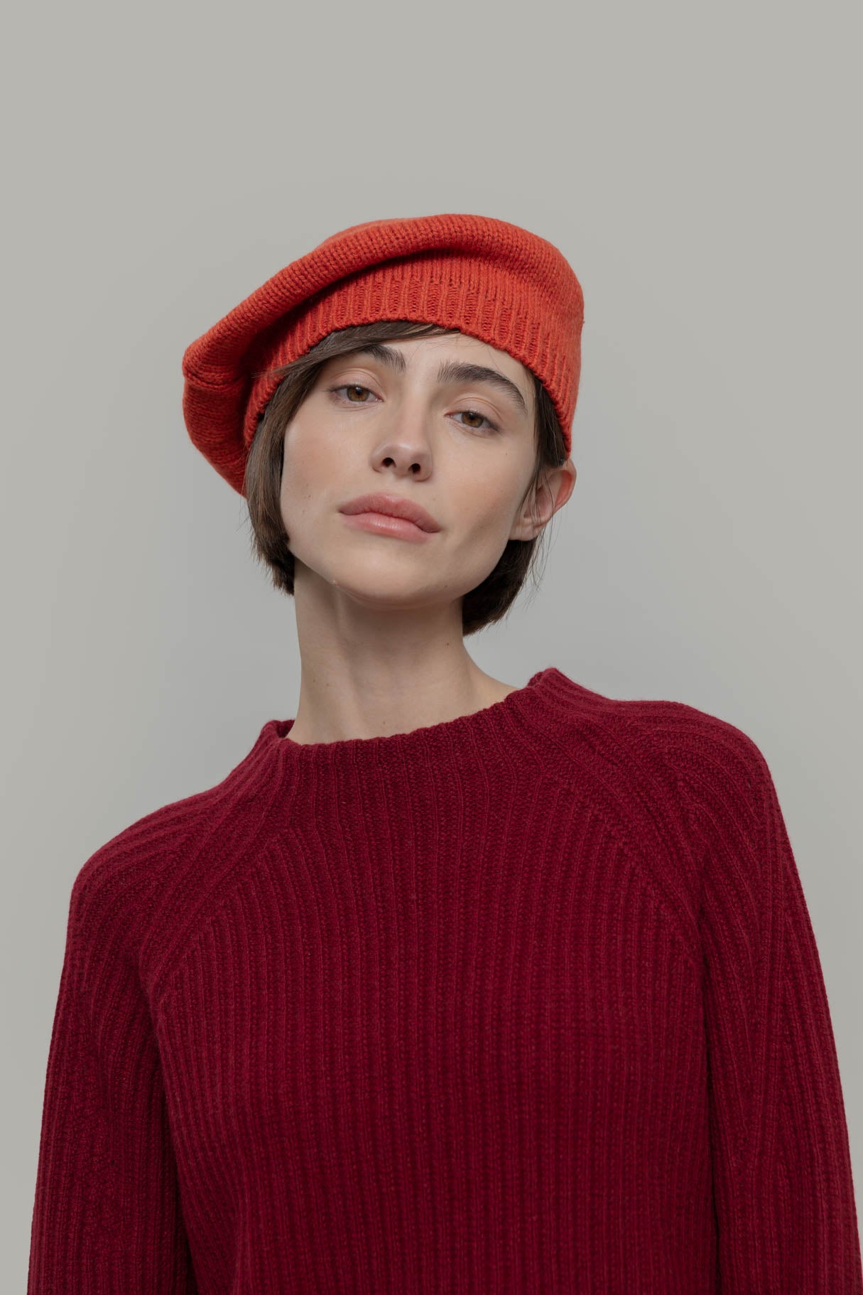 Rifo Bonnets Béret Nicole béret cachemire recyclé rose bonbon