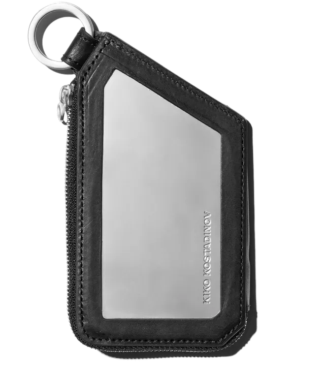 Kiko Kostadinov Bags OHNE Wallet portefeuille Obsidian Black en cuir grainé