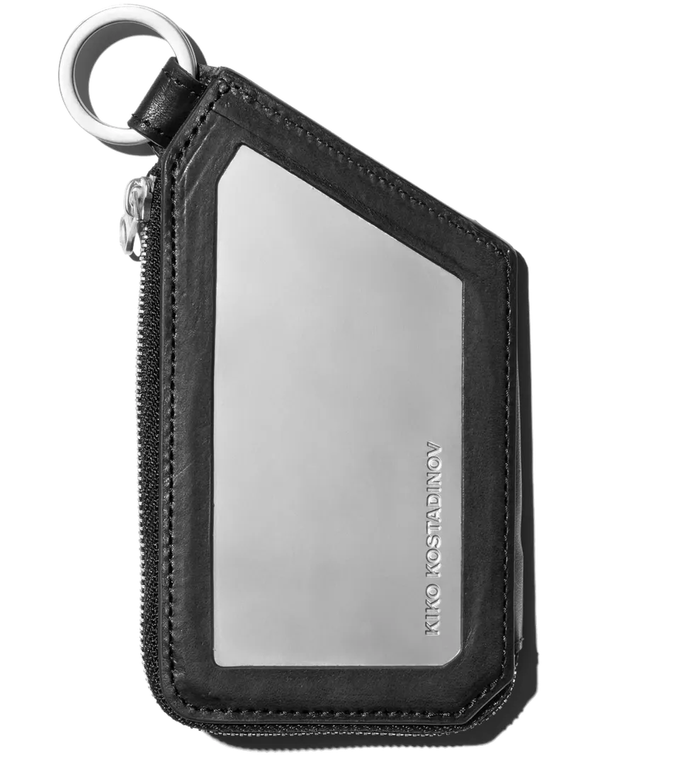 Kiko Kostadinov Bags OHNE Wallet portefeuille Obsidian Black en cuir grainé