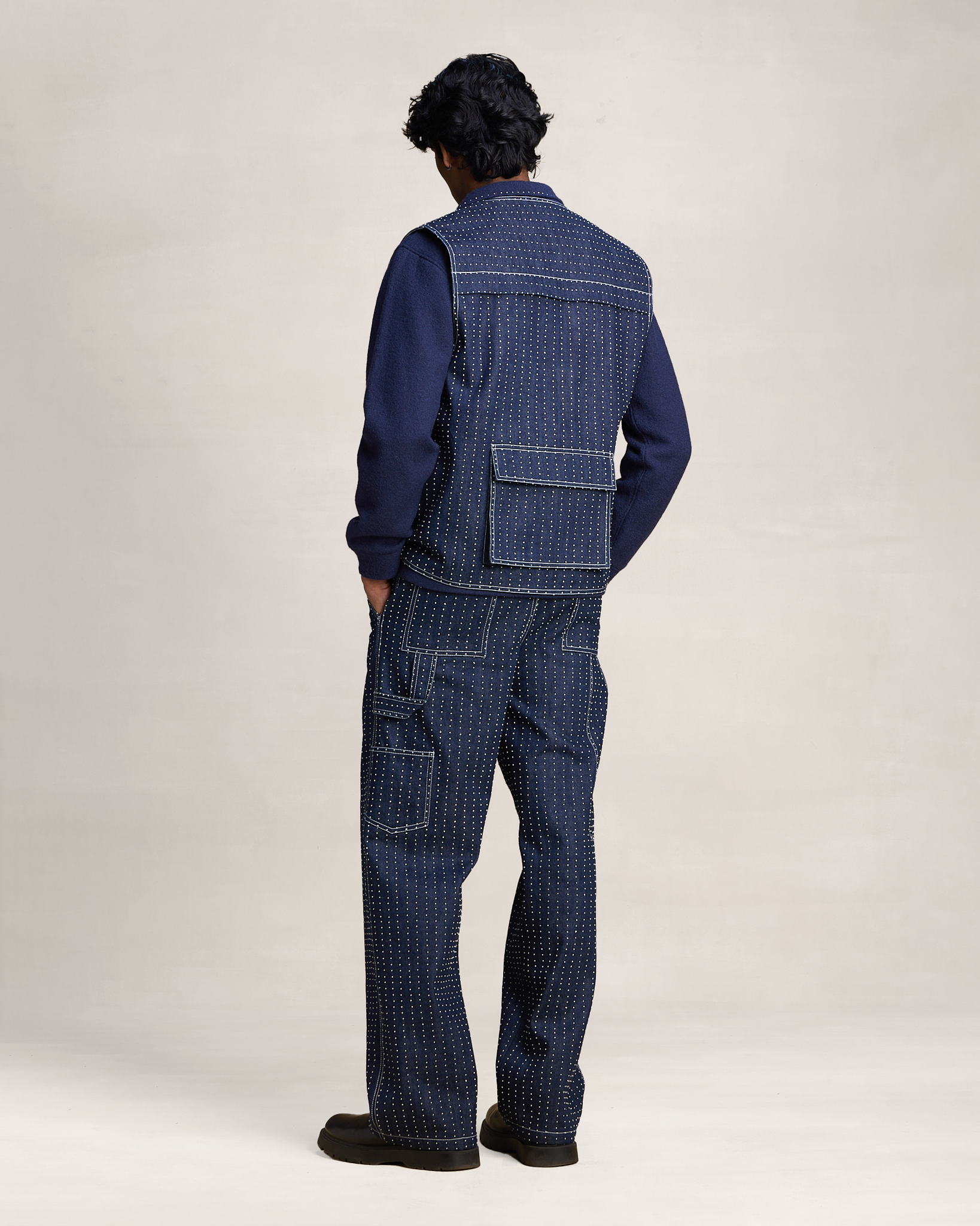 COUNTRYMADE Jackets HICKORY UTILITY VEST gilet denim brodé