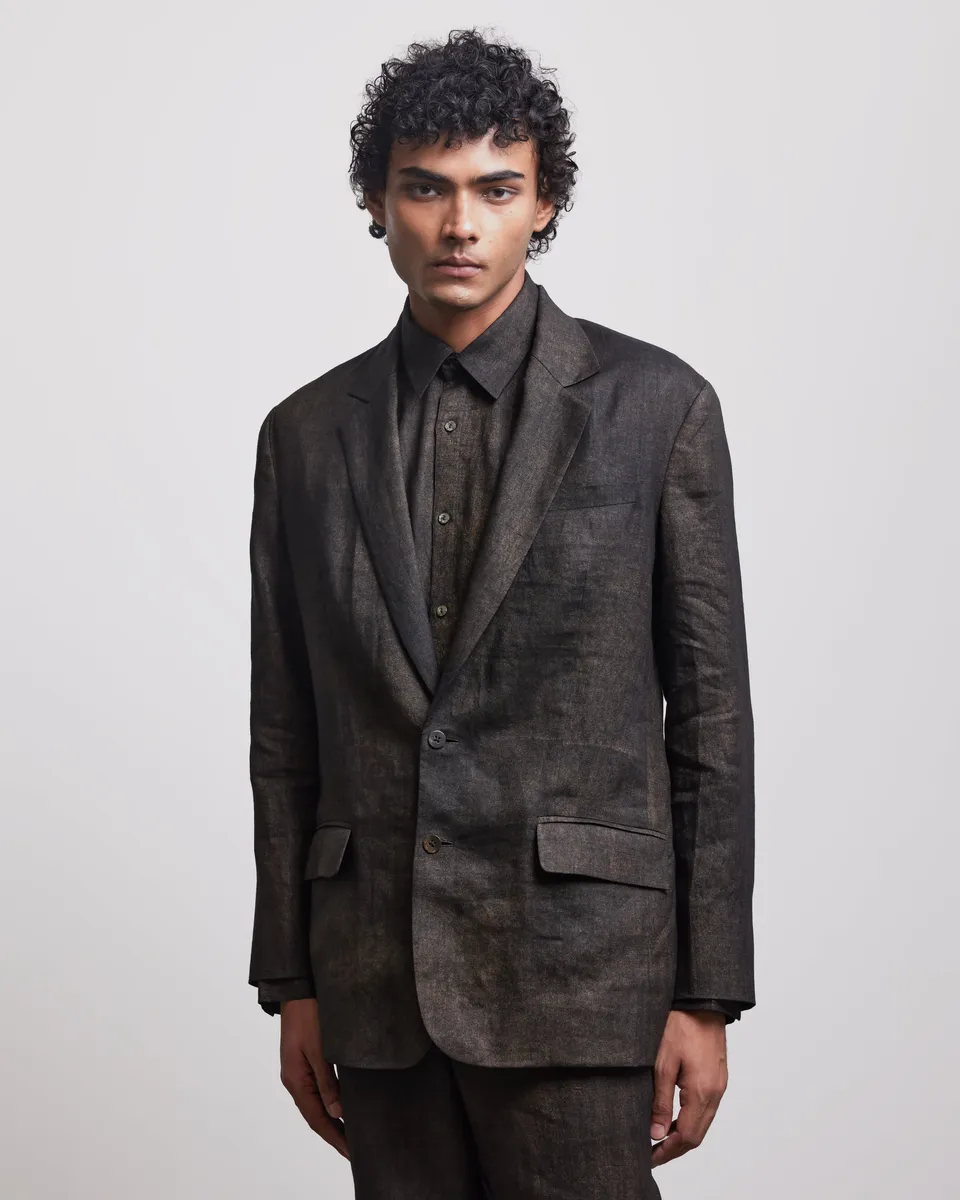 COUNTRYMADE Jackets BRONZE SINGLE BREASTED BLAZER blazer bronze lin