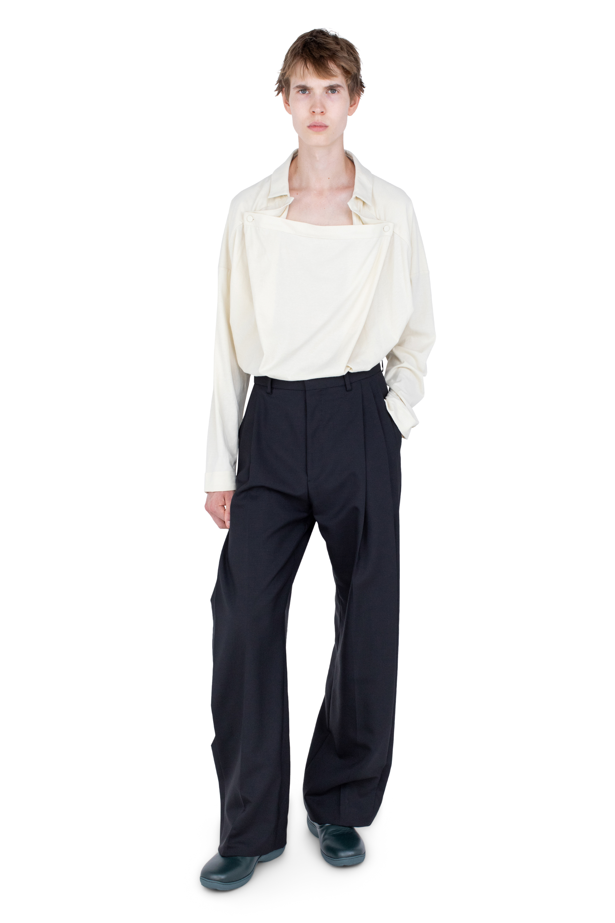 Kiko Kostadinov Bottoms VAALS Tailored Trousers Space Black 44 laine mohair