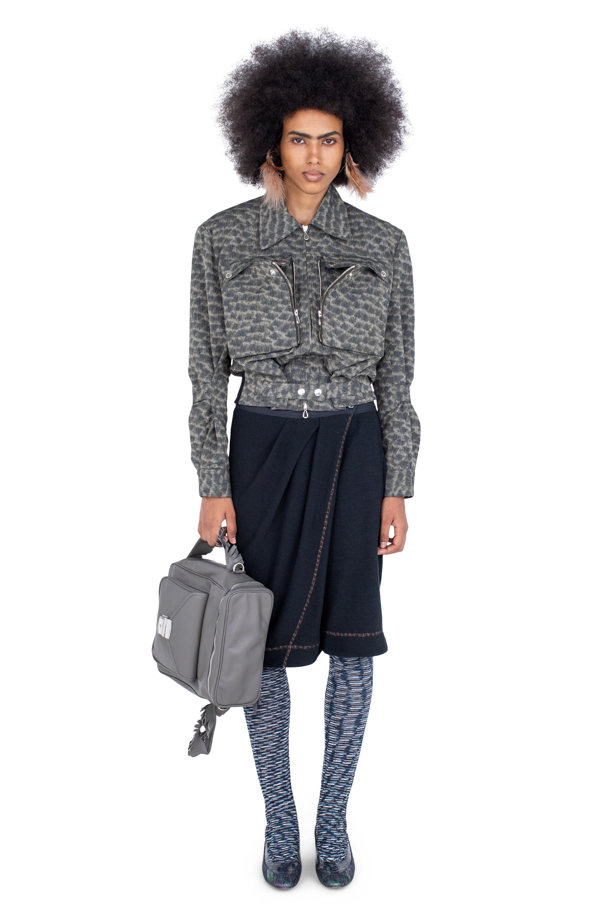 Kiko Kostadinov Outerwear PEREGRINE Jacket veste imprimé plumes réglable