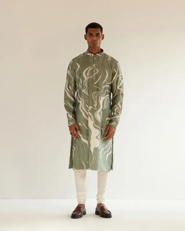 COUNTRYMADE Kurtas Infinity Print Kurta vert sauge