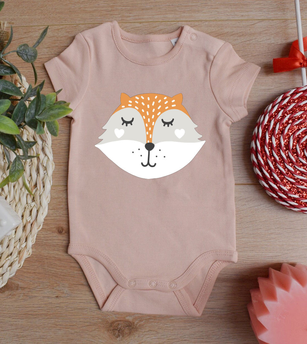 Juste Un T-shirt Bébé Renard body bébé bleu marine ou rose