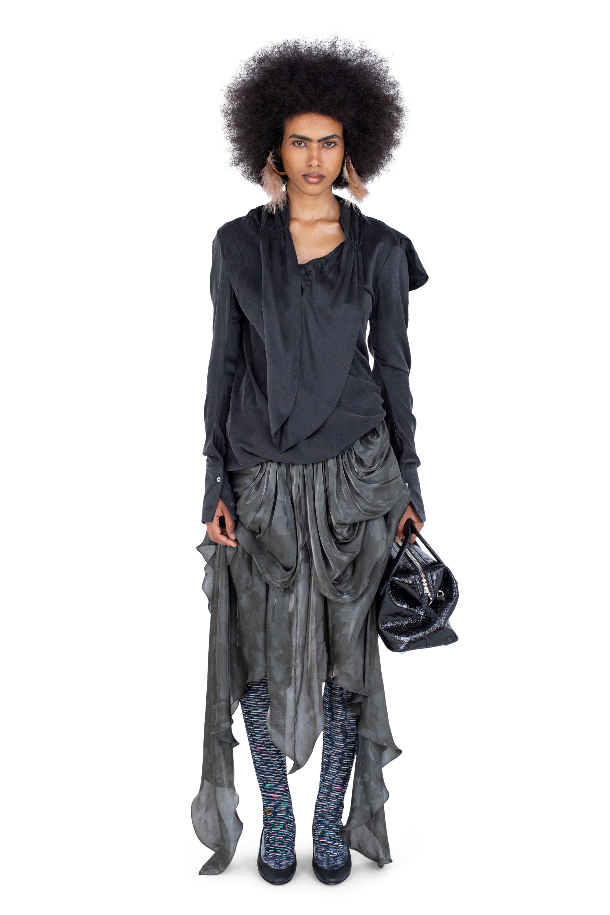 Kiko Kostadinov Tops EVELYN Blouse blouse Sheen Black soie