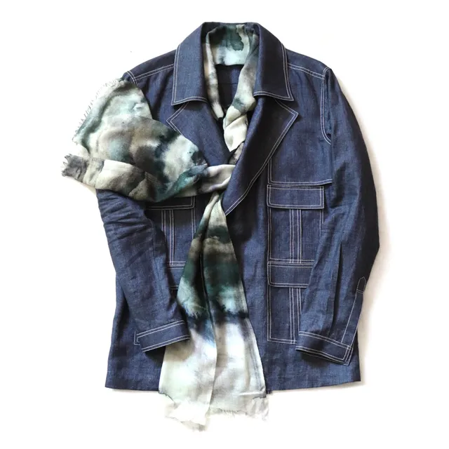 COUNTRYMADE Accessories Camouflaged clouds scarf écharpe laine cachemire 70 x 200 cm