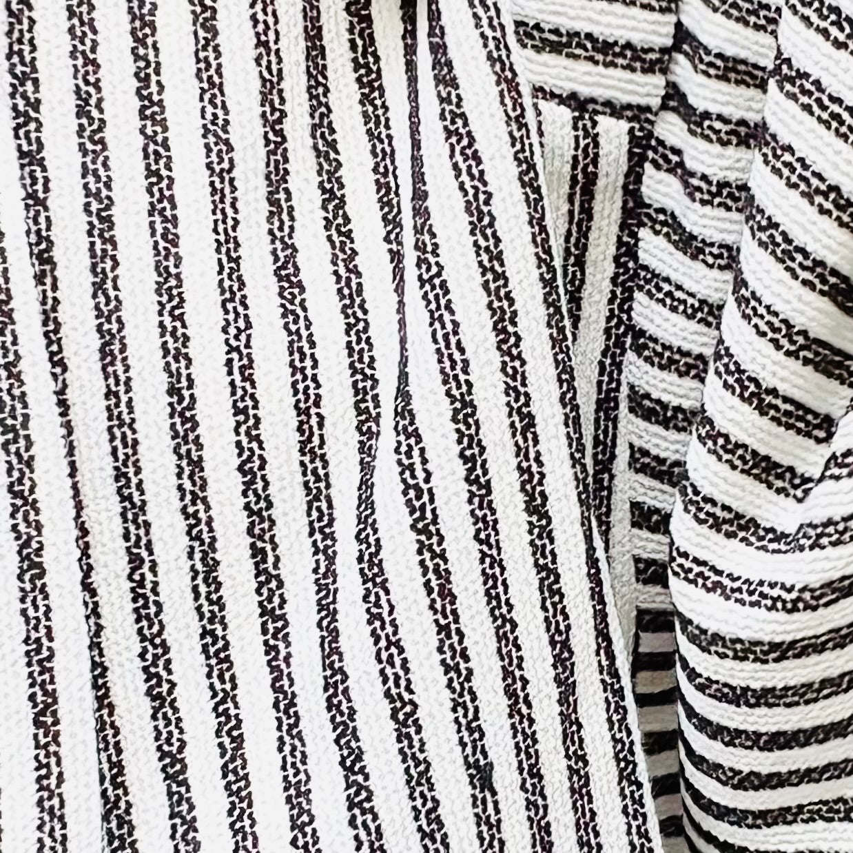 PANTRUCHE Vestes Veste BETTINA rayée en tweed noir et blanc