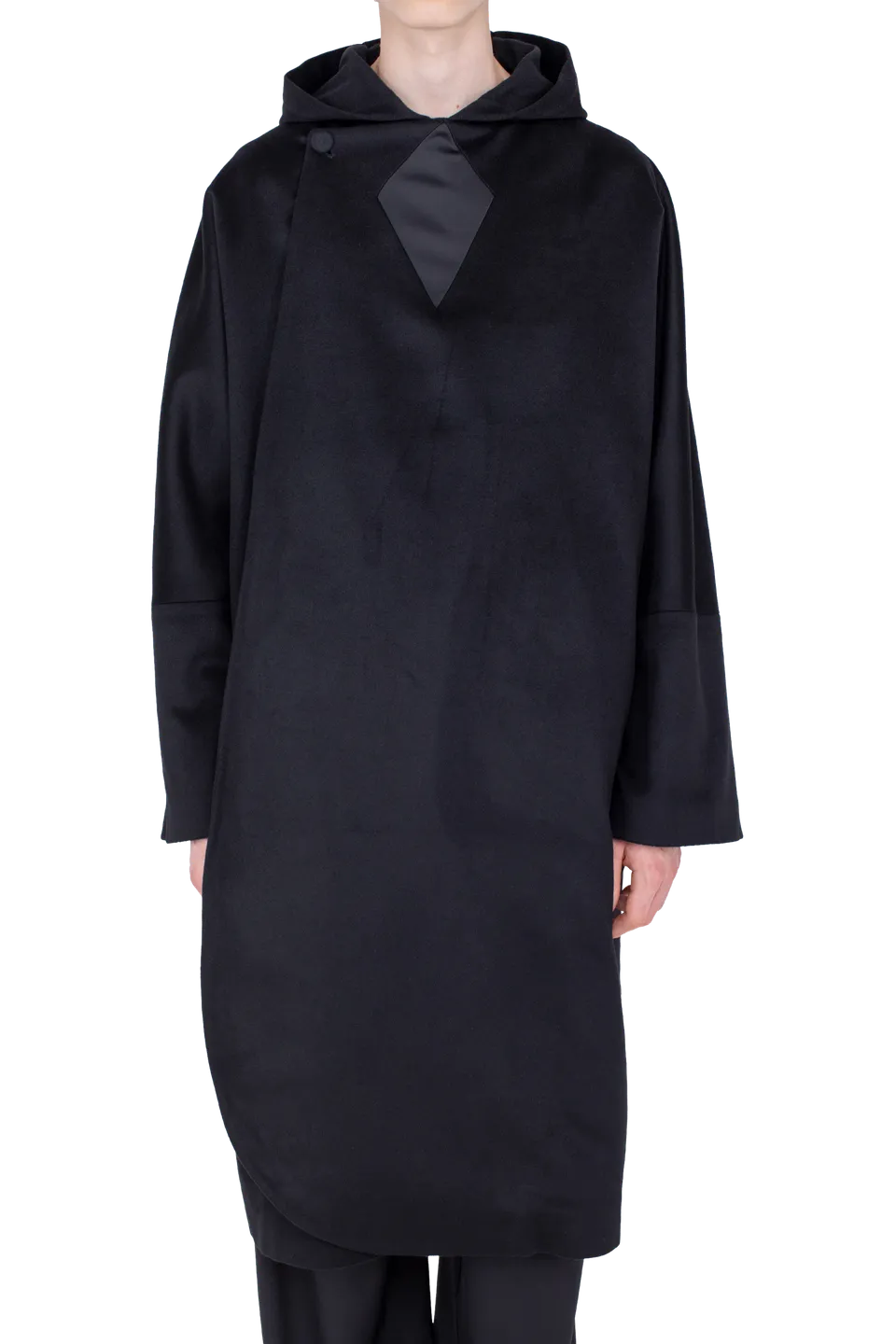 Kiko Kostadinov Outerwear MUNNO Hooded Coat manteau Obsidian Black en laine