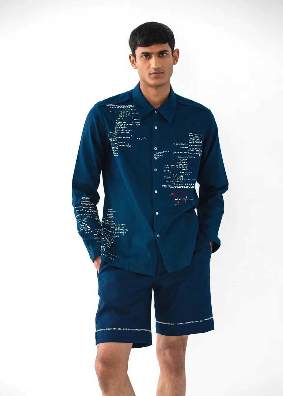 COUNTRYMADE Shirts ASEMIC FULL-SLEEVED chemise bleu marine denim coton
