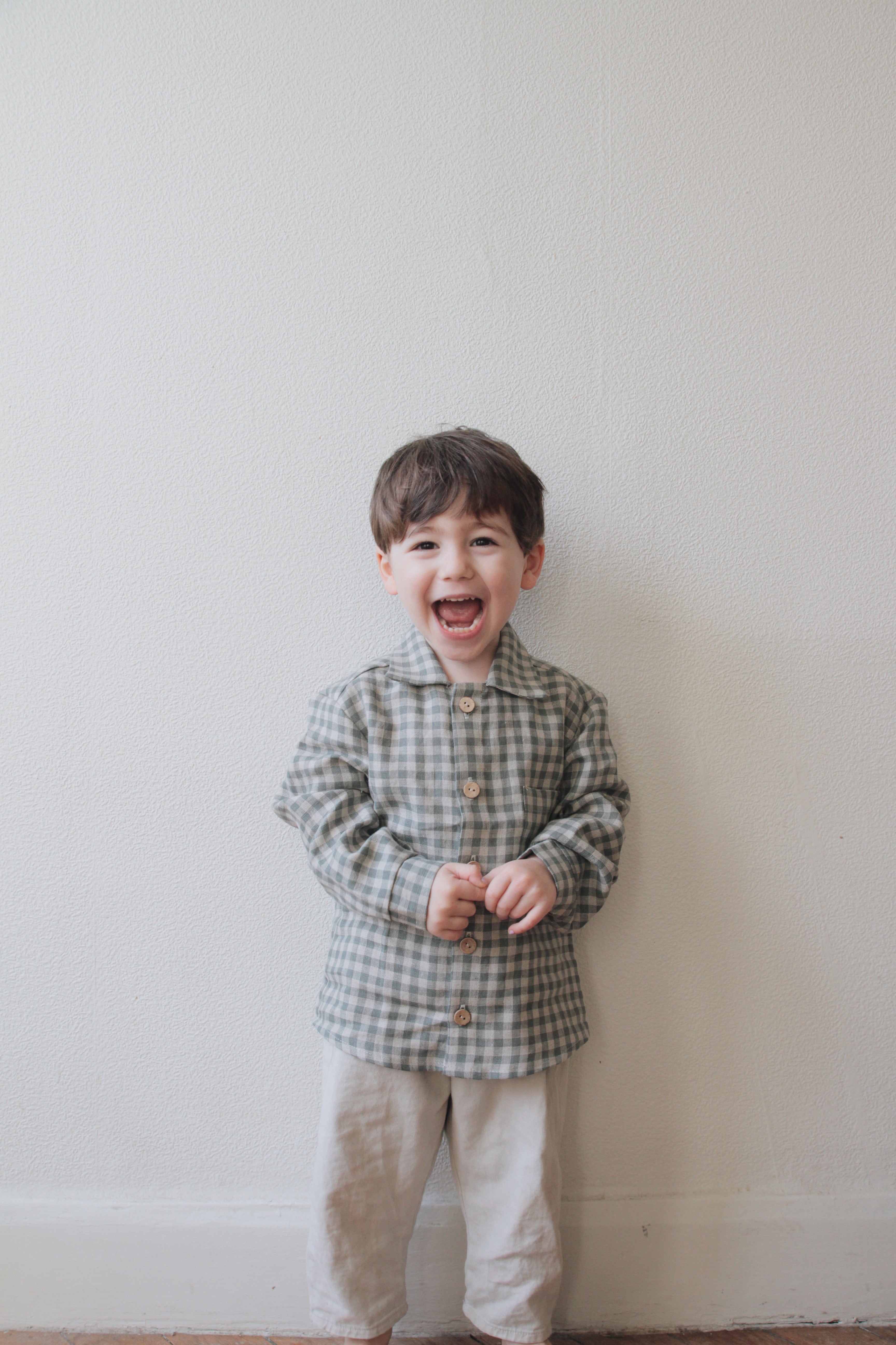 Laumė linen Kids Clothing BARSTUKAS chemise garçon en lin carreaux rouges