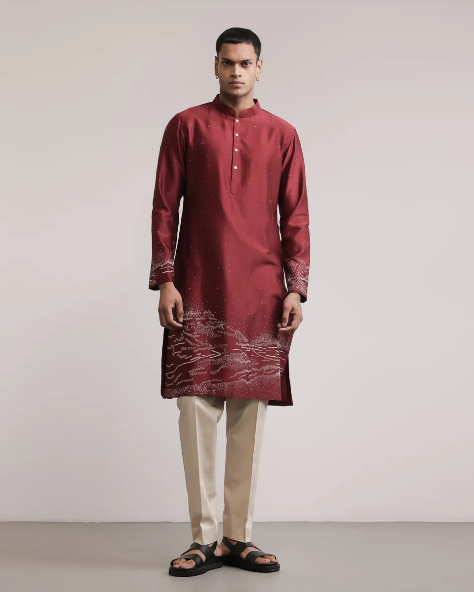 COUNTRYMADE Kurtas Pathfinder Kurta Set ensemble kurta en soie brodé