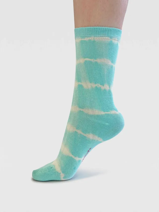 Sourire Multicolore Chaussettes tie and dye en bambou chaussettes vert menthe 36-40