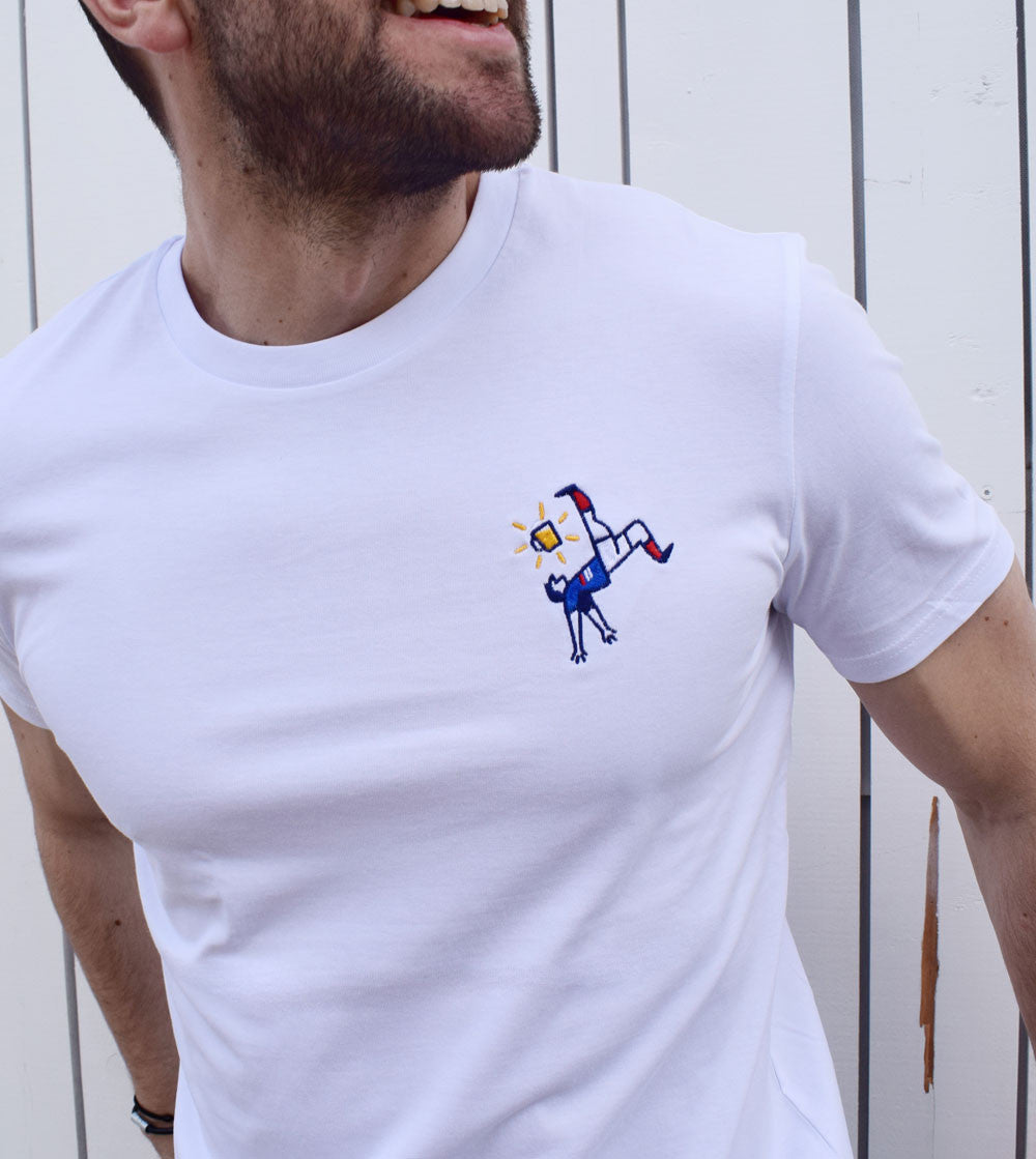 Juste Un T-shirt T-shirts Brodés Bière France 98 t-shirt jaune pâle S bière
