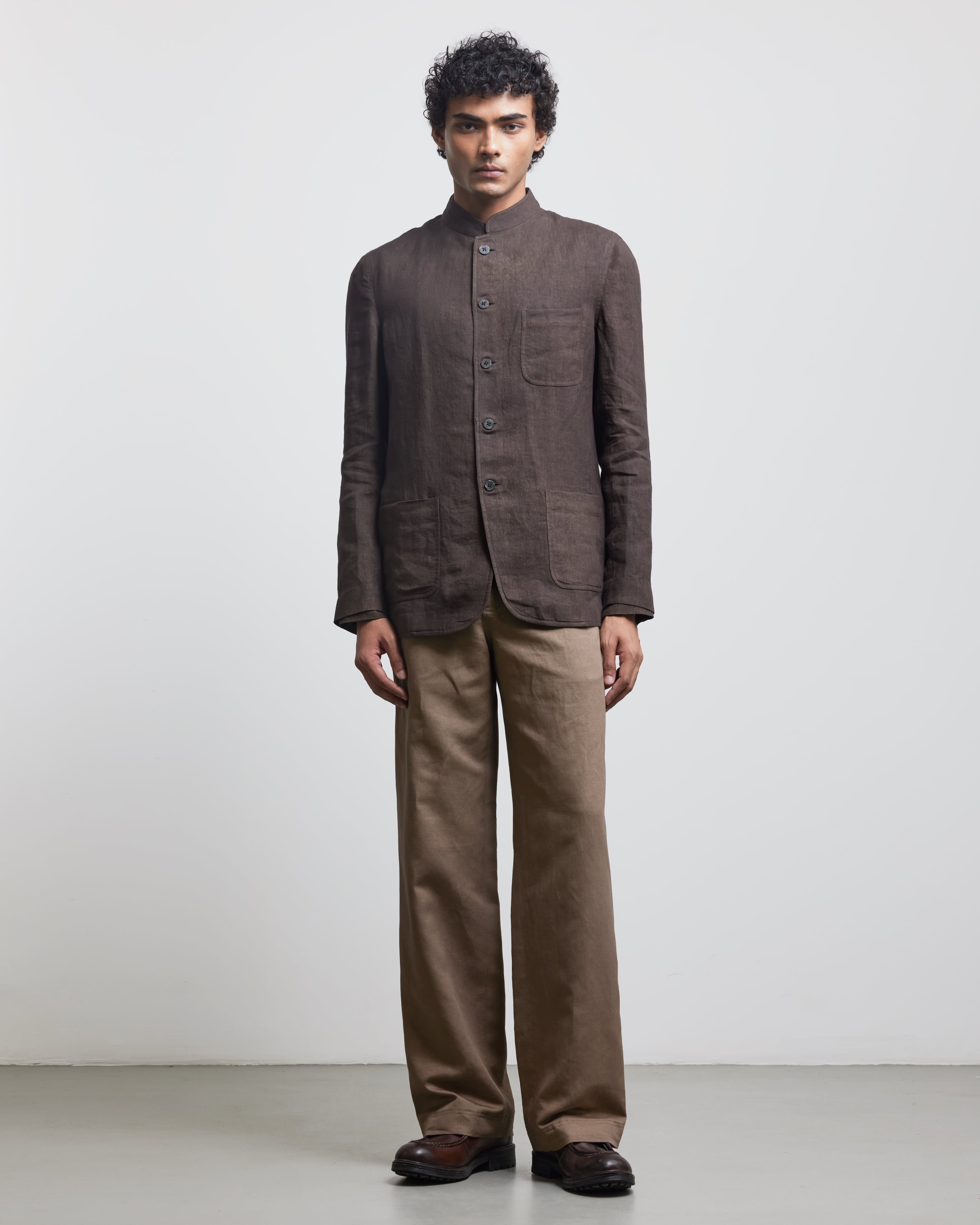 COUNTRYMADE Nehru Jackets Bronze bandhgala deconstructed veste en lin bronze