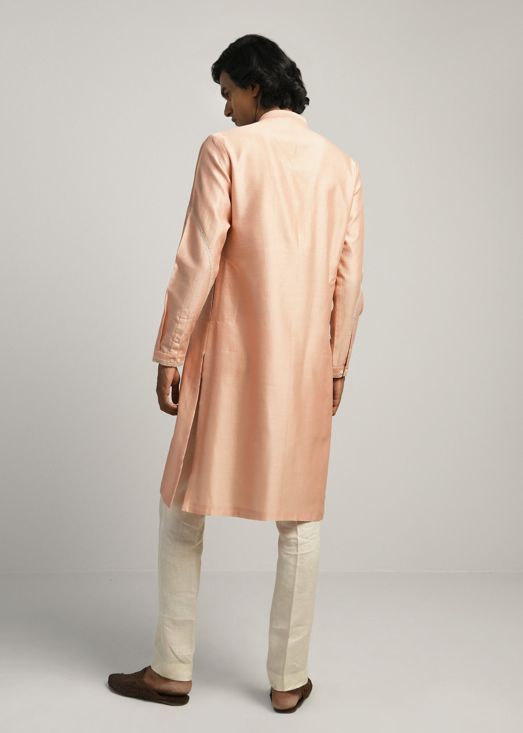 COUNTRYMADE Kurtas Coil Hand Emb Kurta Set kurta rose poudré