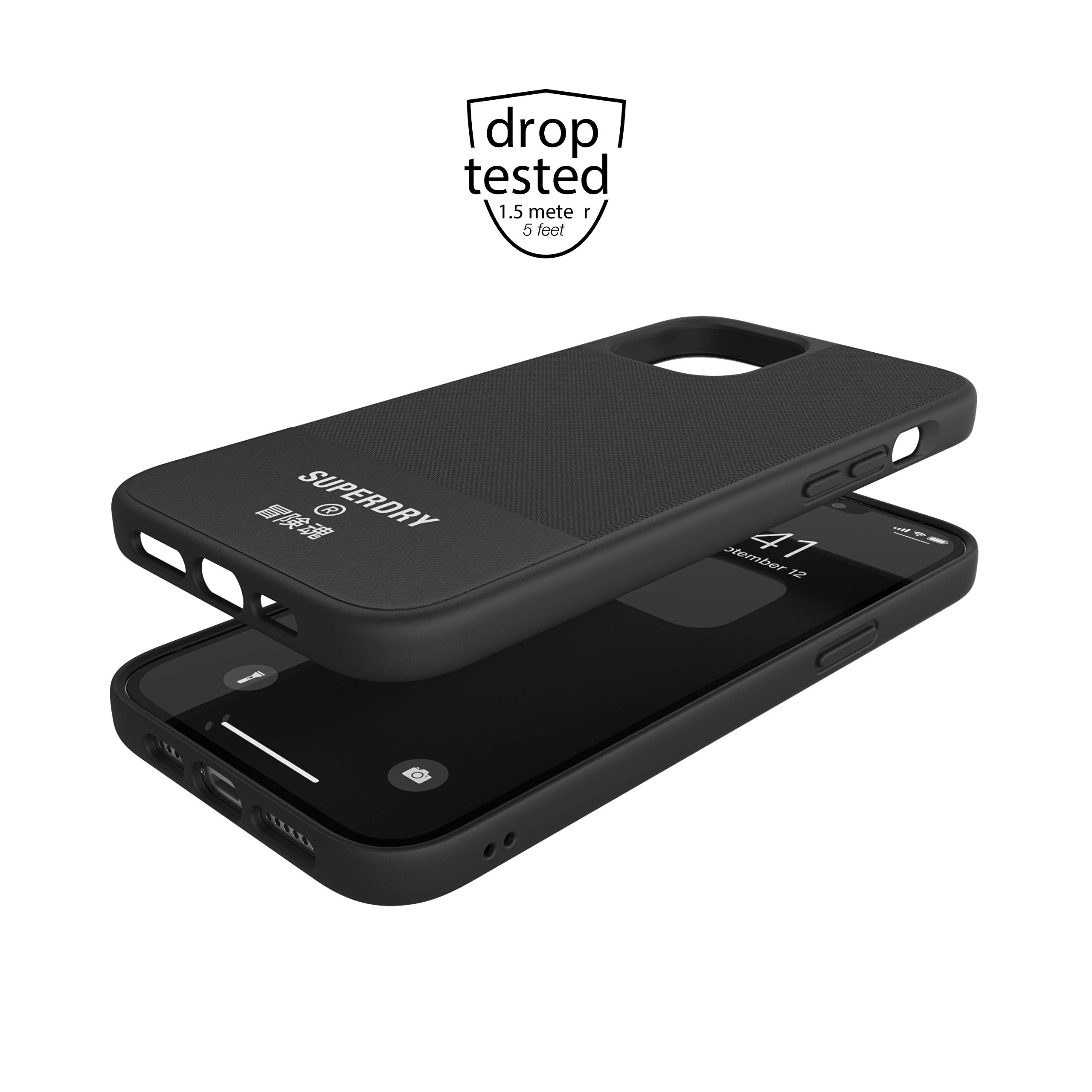 Superdry Coques de Protection coque toile moulée iPhone 12 Pro Max 6,7 pouces noire