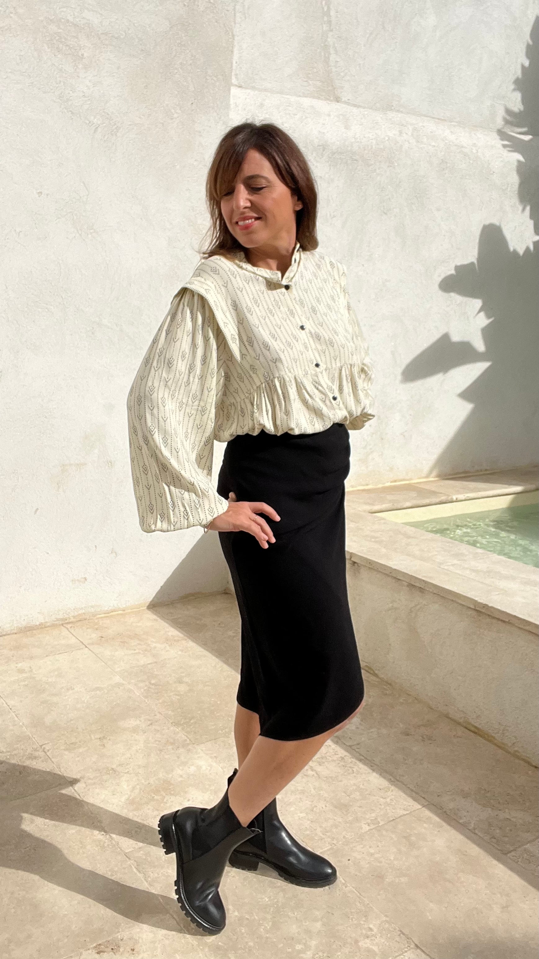 PANTRUCHE Chemises Blouse NINA Ethnique blouse crème viscose