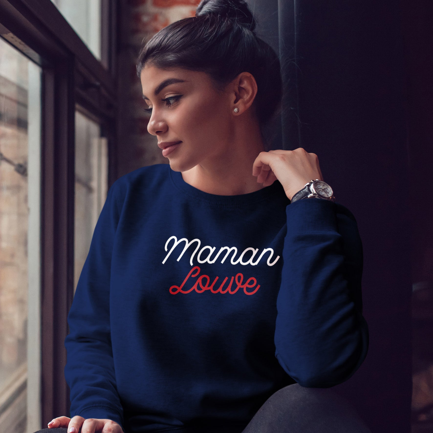 Juste Un T-shirt Sweats Imprimés Maman louve sweat femme coton bio
